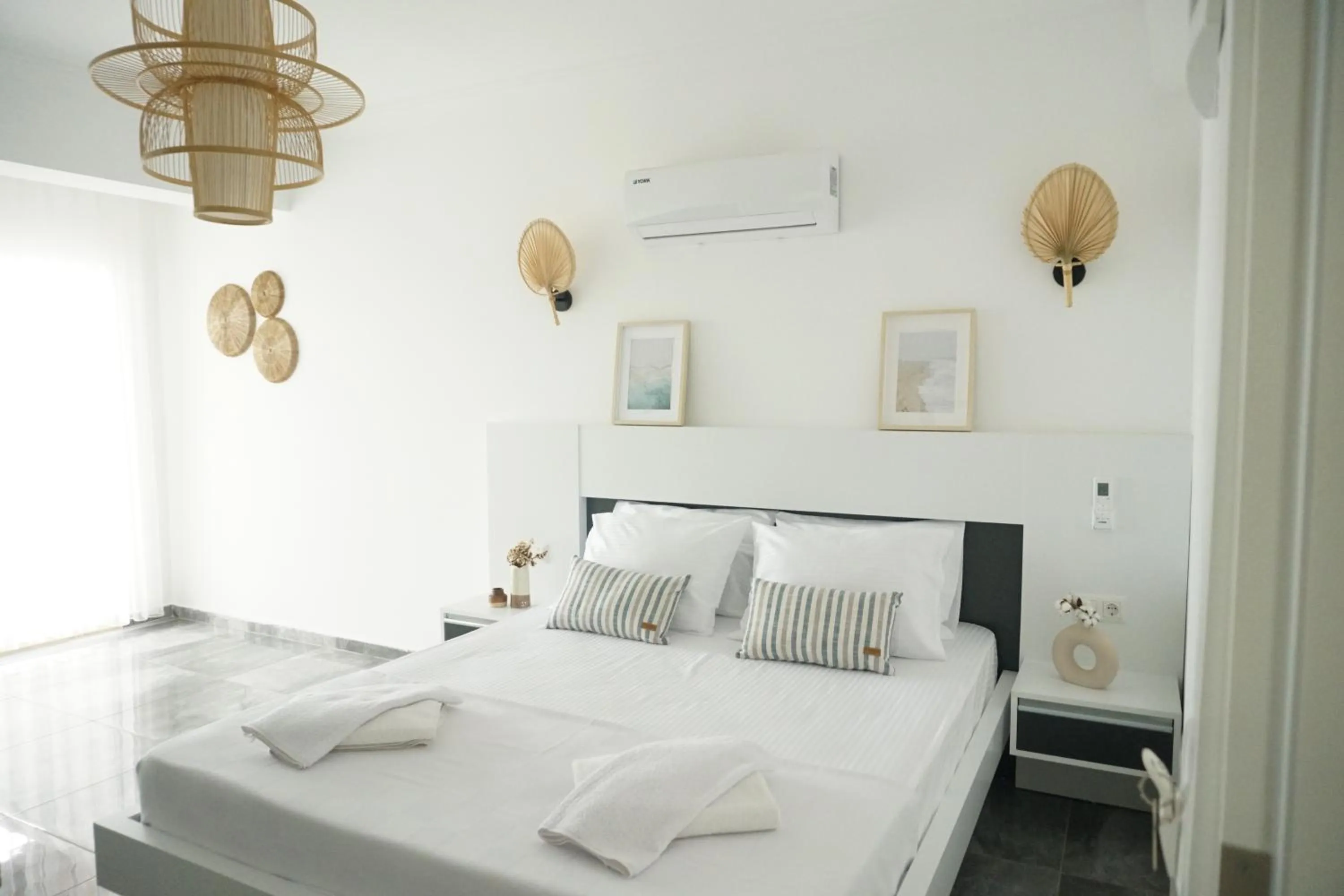 Bed in Blue Island Luxury Hotel Adults Only