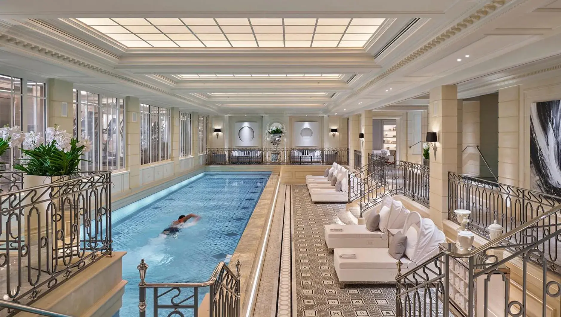 Swimming pool in Four Seasons Hotel George V Paris Swimming pool in Four Seasons Hotel George V Paris