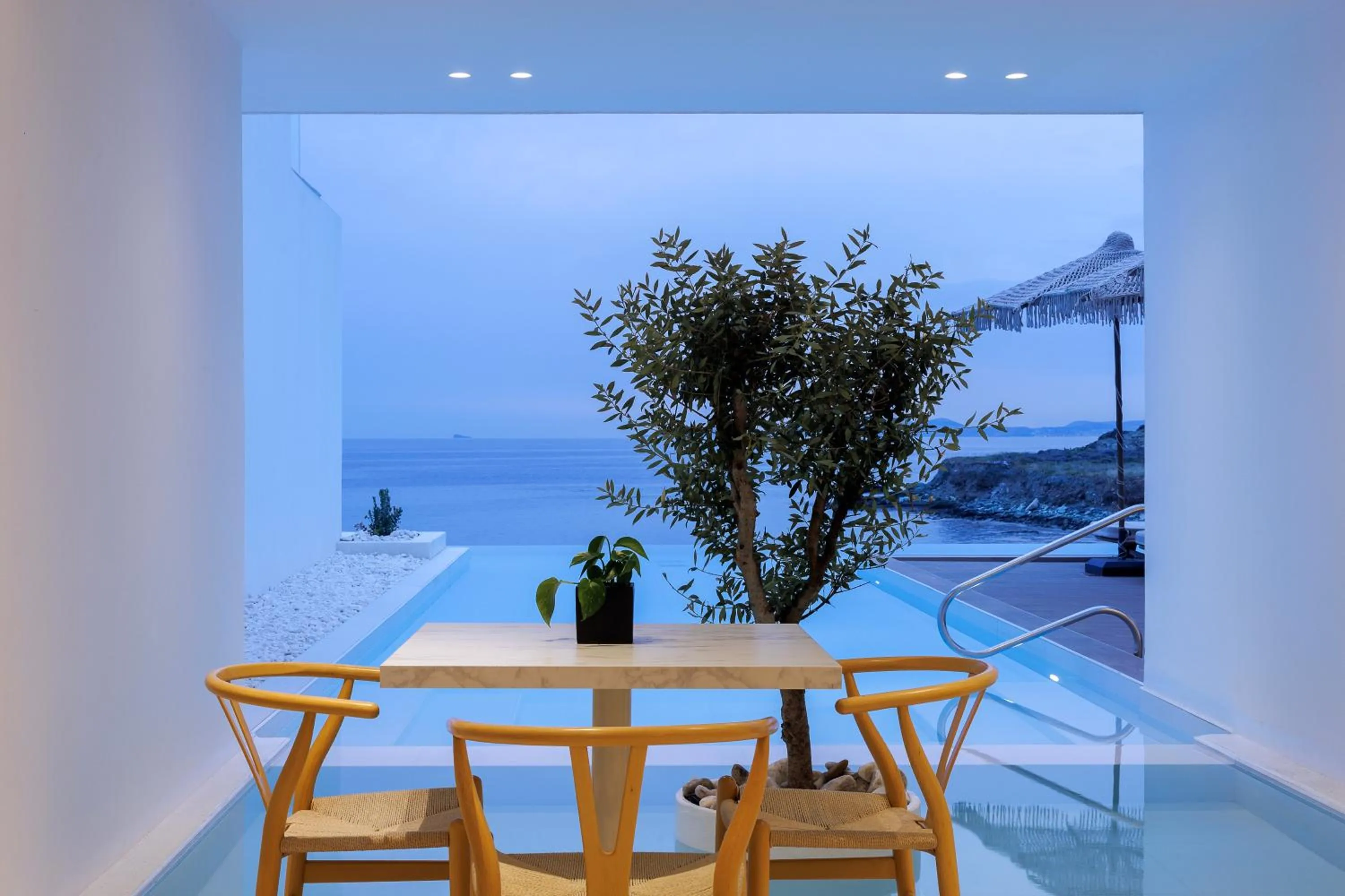 Pool view in Infinity View Hotel Tinos