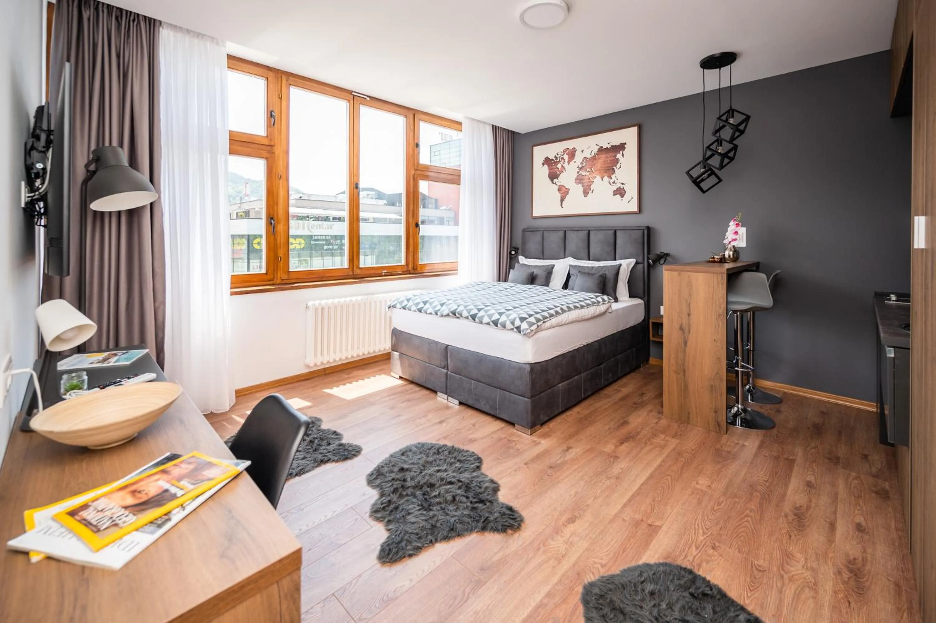 Bed in Modern and Bright Apartments - Main Street