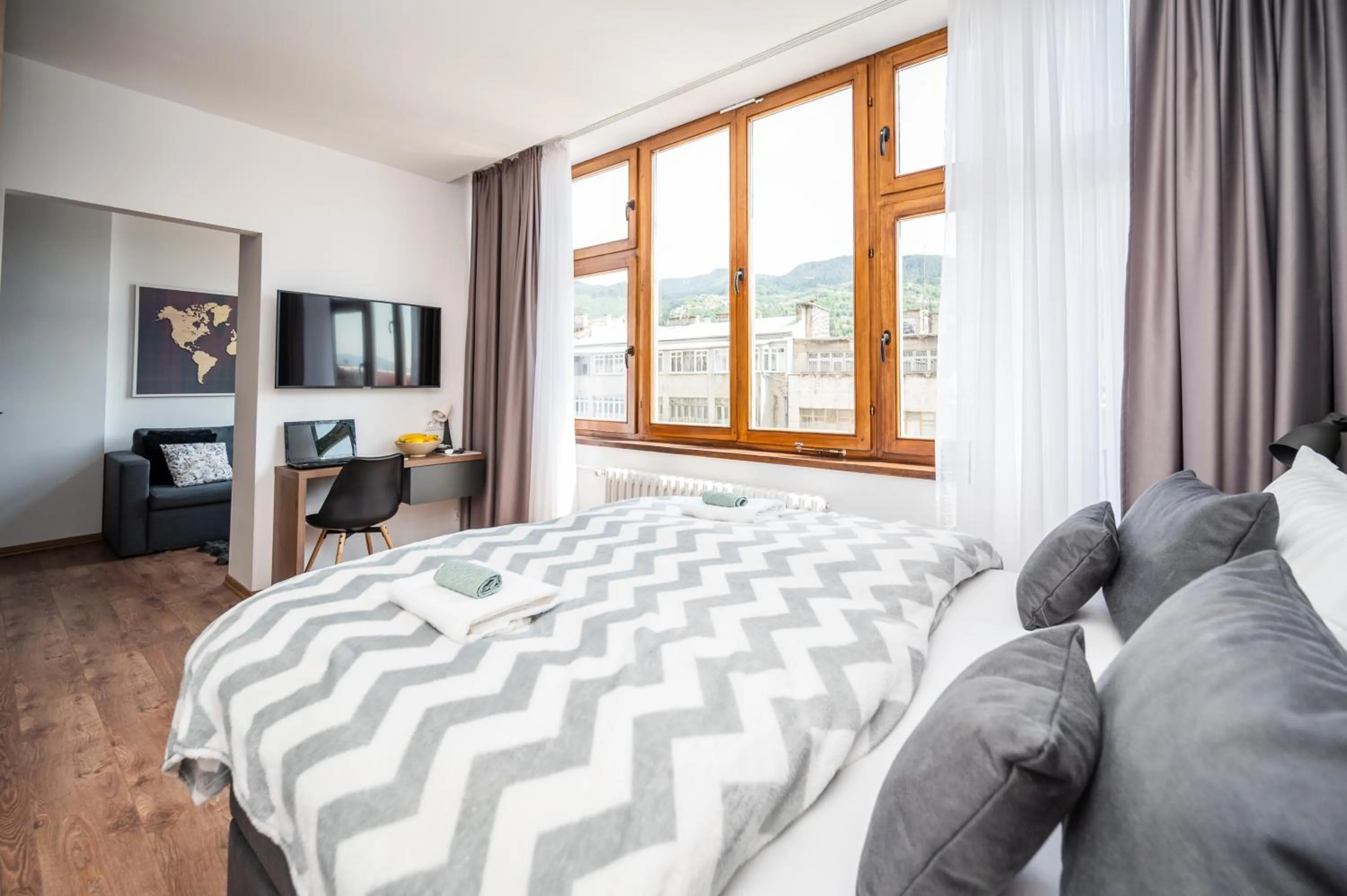 Bed in Modern and Bright Apartments - Main Street