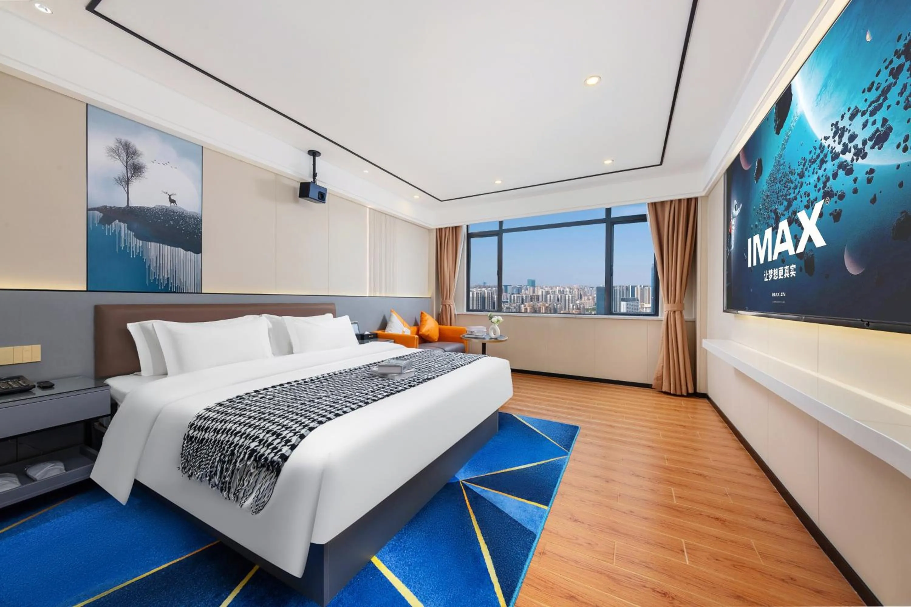 Photo of the whole room, Bed in Xinghe Yuezhi S Hotel to Guangzhou Yuexiu Park Railway Station Subway station