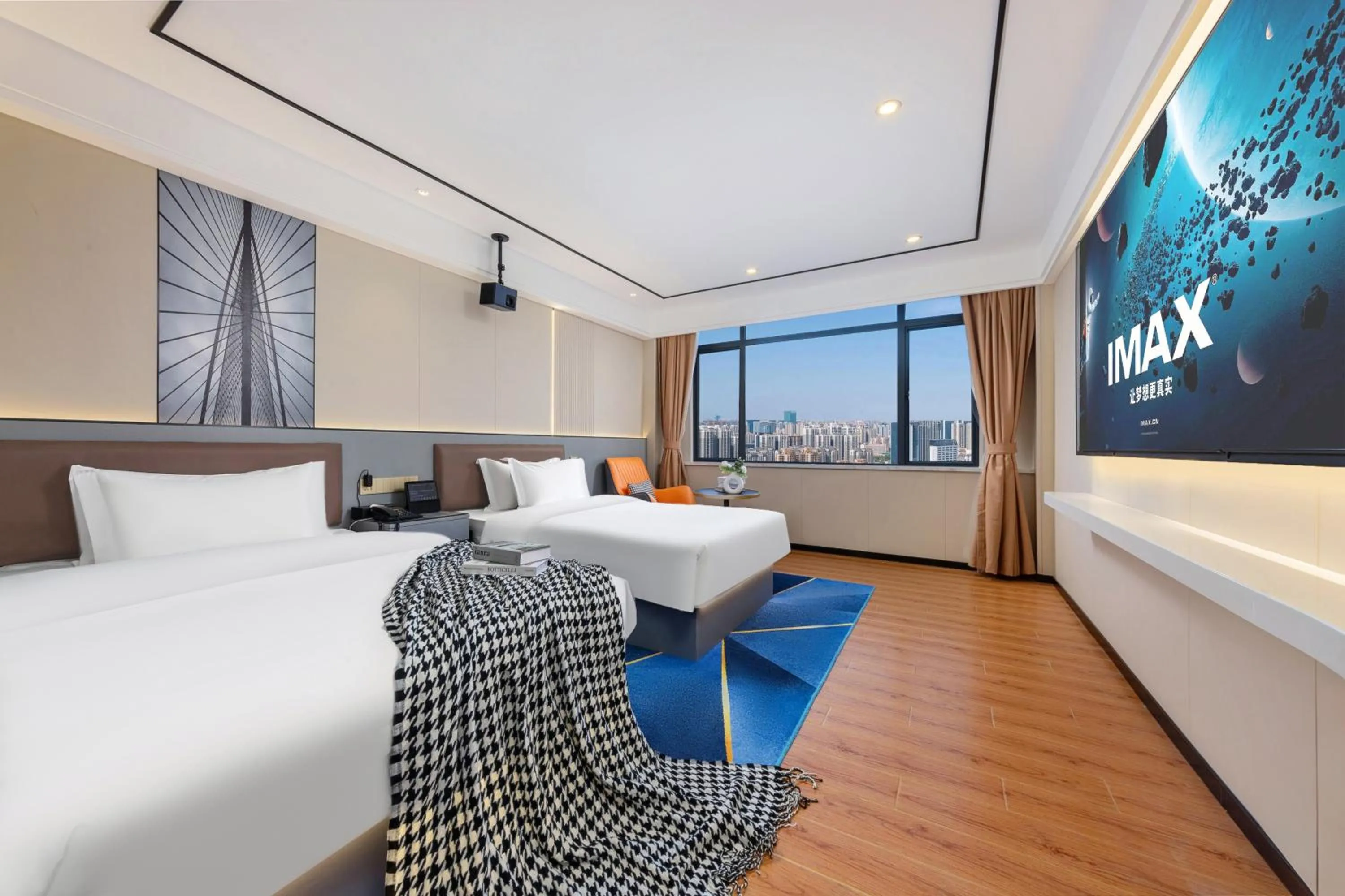 Photo of the whole room, Bed in Xinghe Yuezhi S Hotel to Guangzhou Yuexiu Park Railway Station Subway station