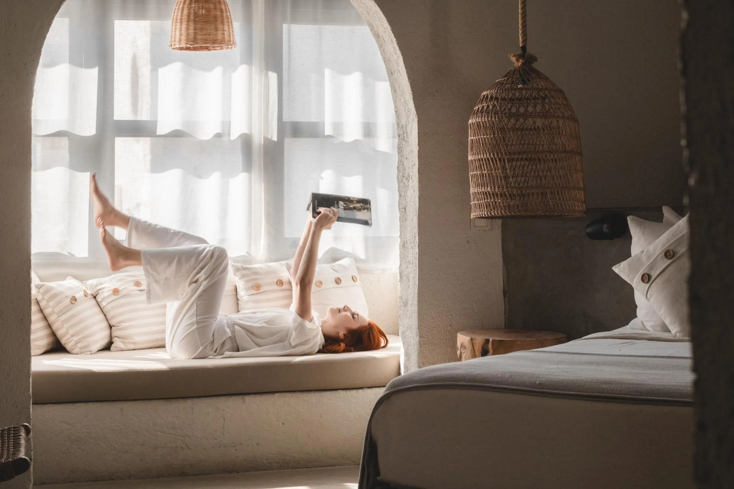 Living room, Bed in GAIA Alaçatı Bazaar