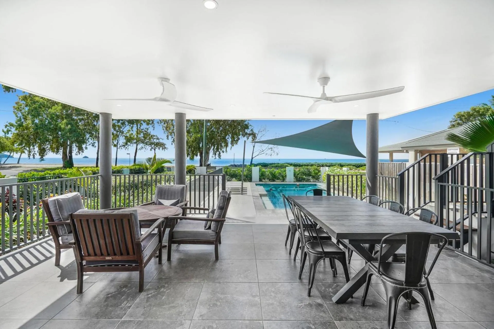 Patio in Belle Escapes Beachfront Luxury Home 53 Arlington Clifton Beach