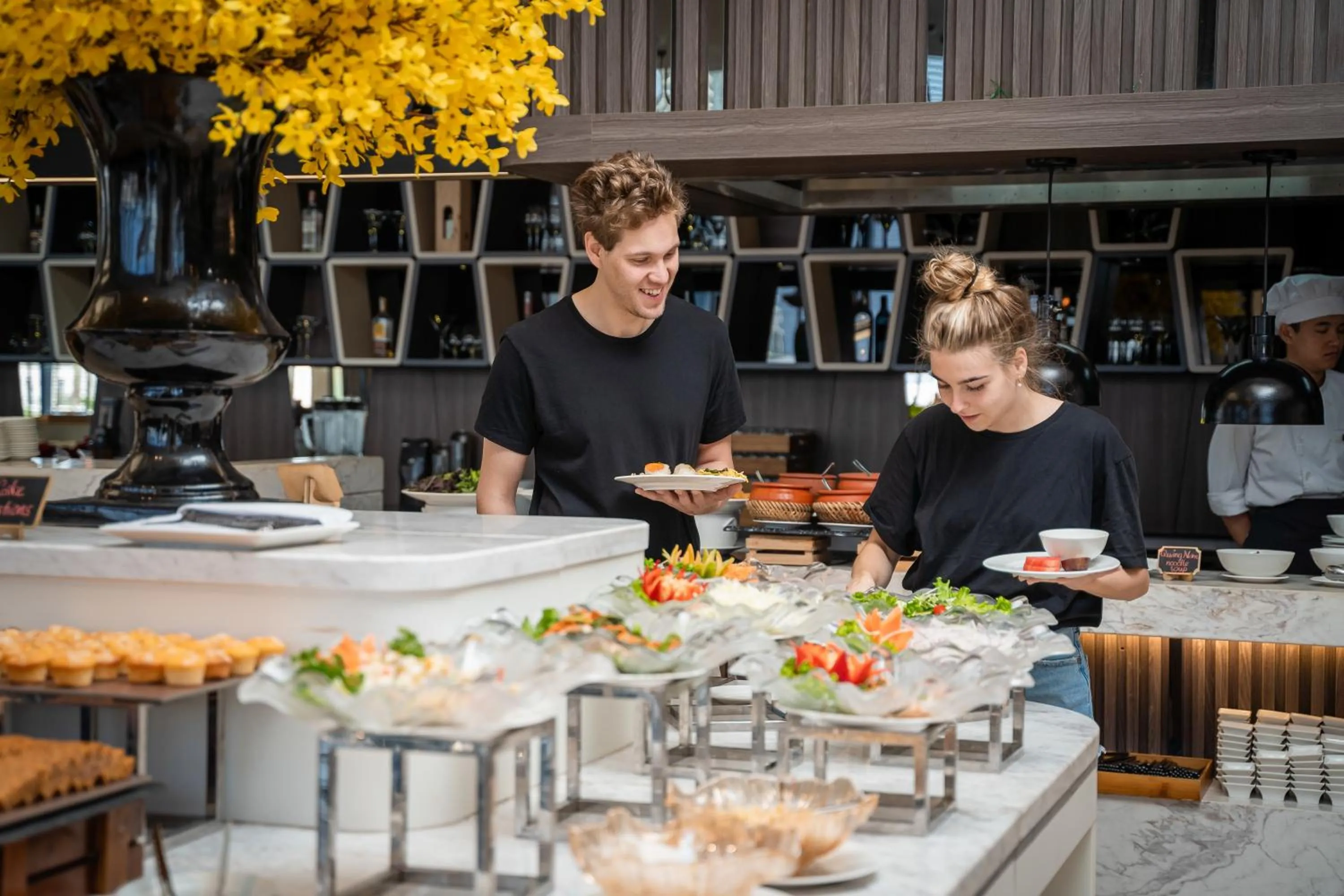 Buffet breakfast in DeLaSea Ha Long Hotel - Modern Bayview Escape