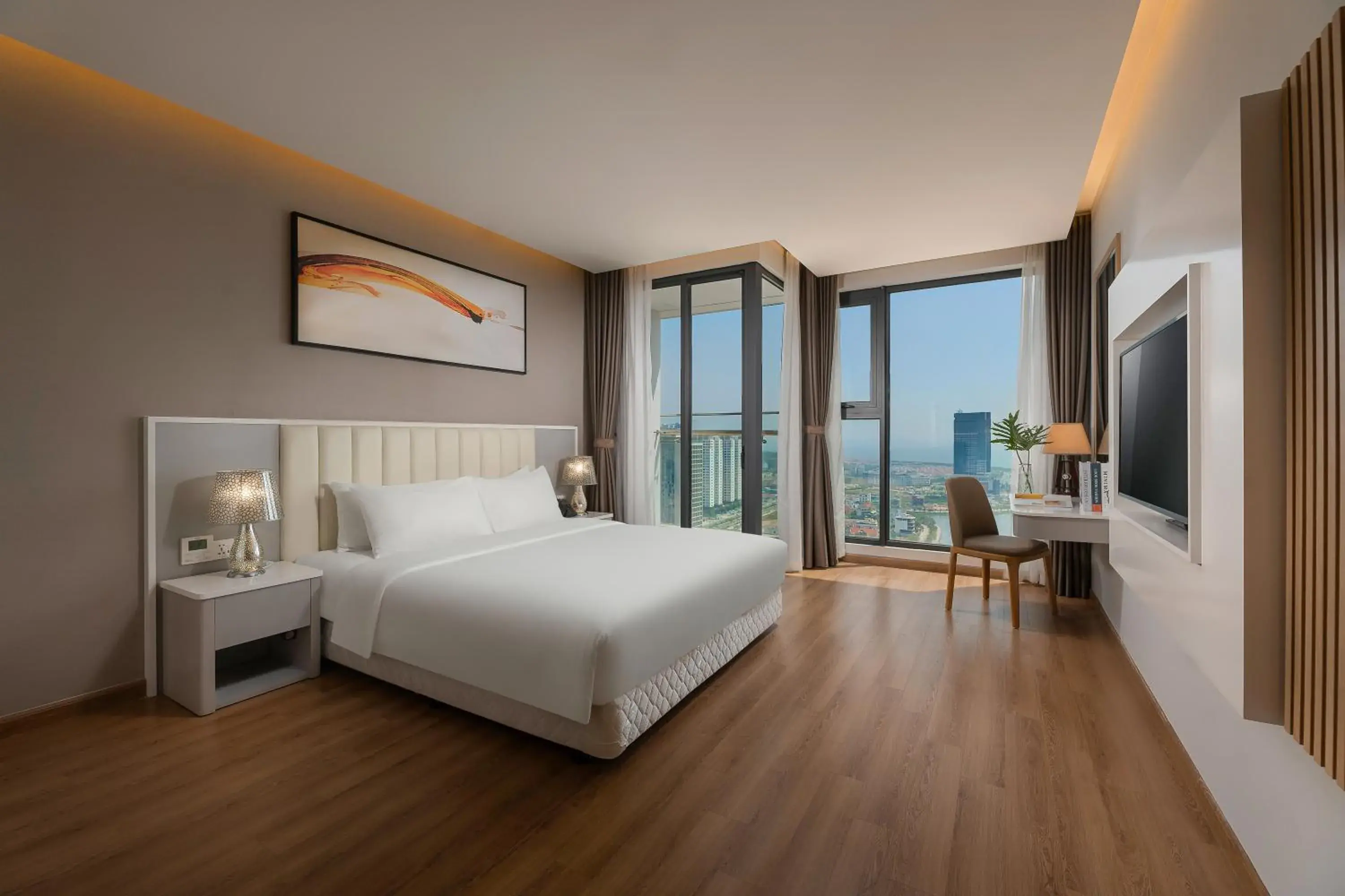 Bedroom, Bed in DeLaSea Ha Long Hotel - Modern Bayview Escape Bedroom, Bed in DeLaSea Ha Long Hotel - Modern Bayview Escape