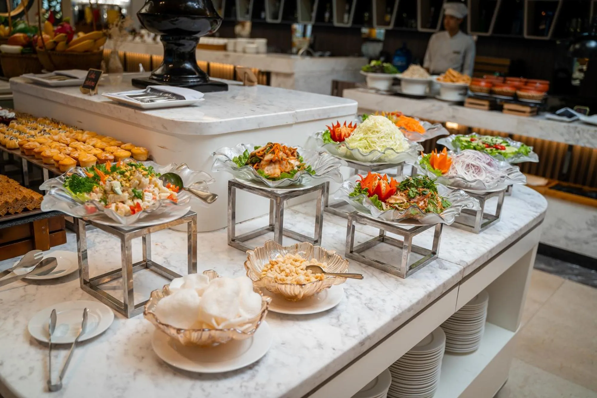 Buffet breakfast in DeLaSea Ha Long Hotel - Modern Bayview Escape