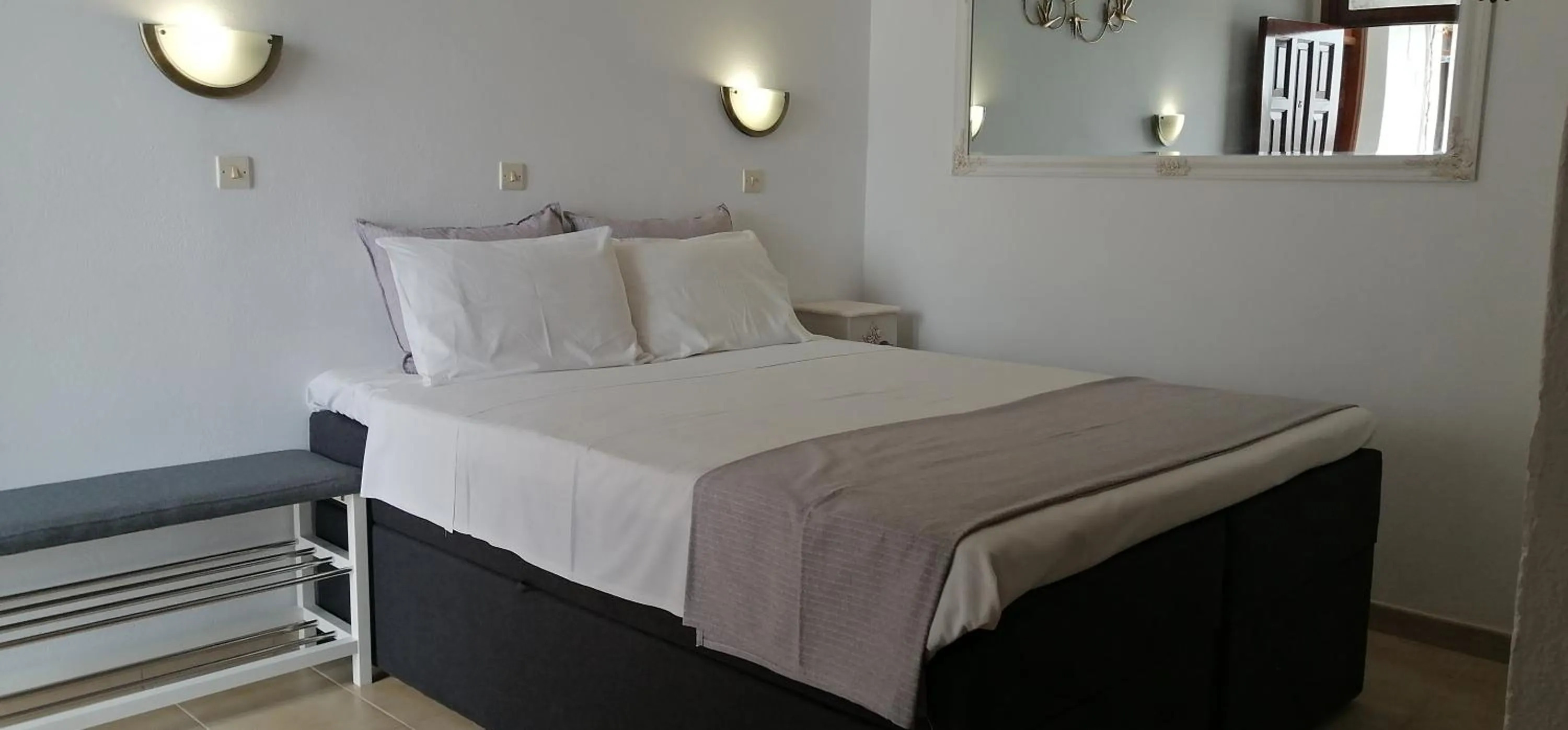 Bed in Eleftheria Lindian Studios II