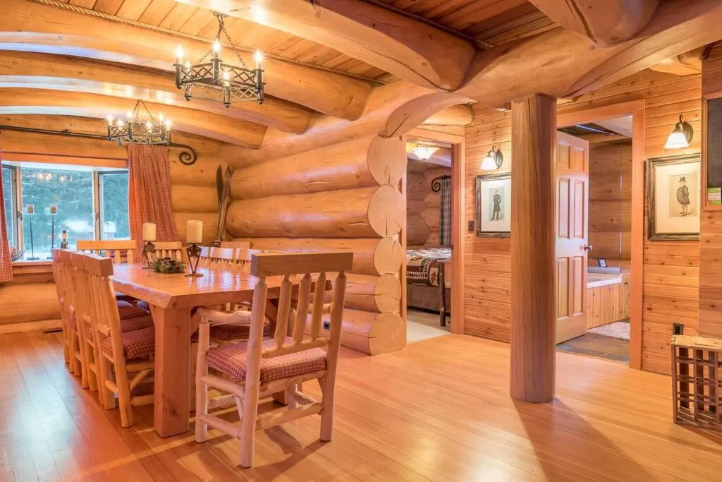 Dining area in Revelstoke House Luxury Log House at Base of Resort