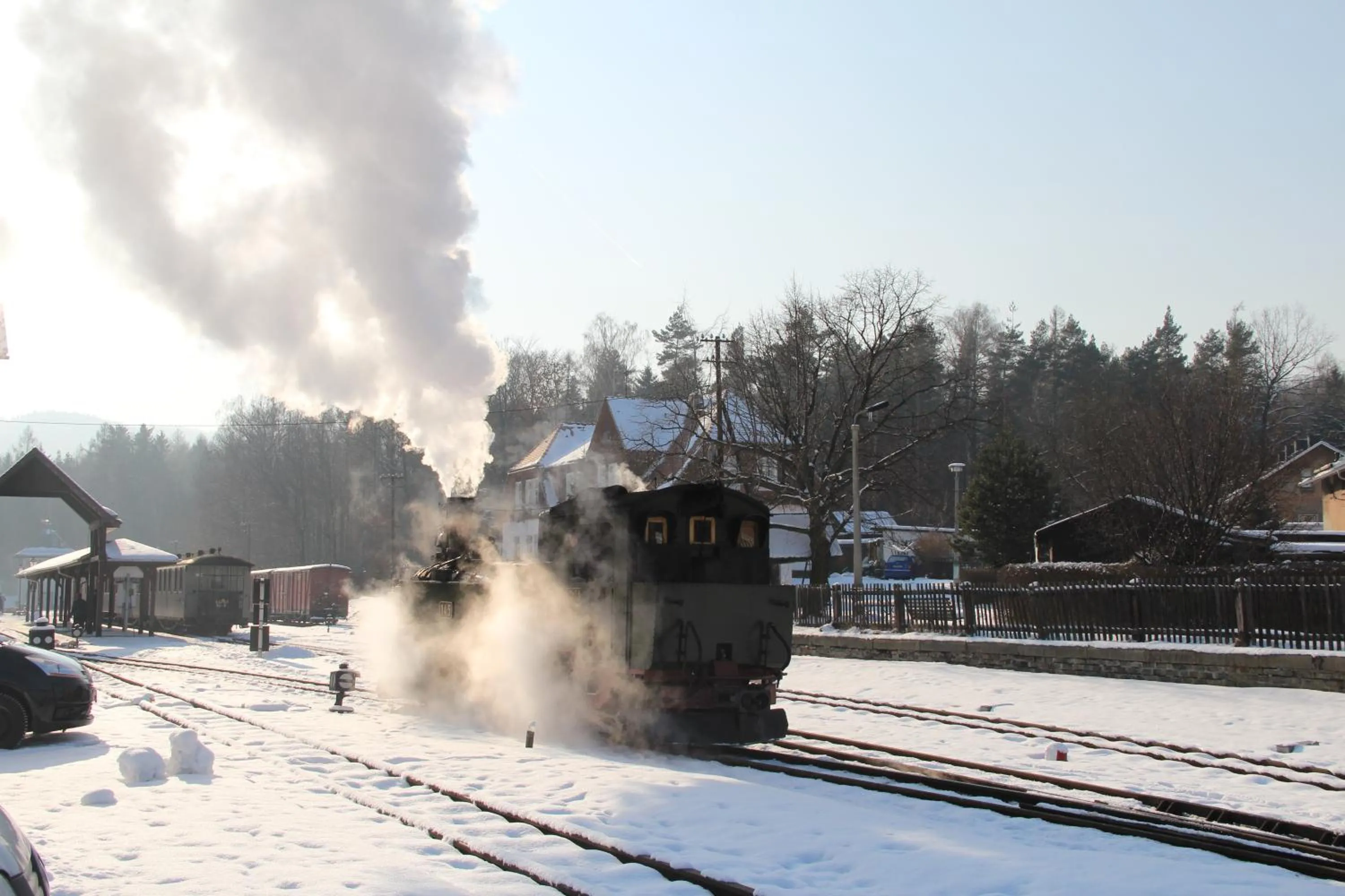 Winter in Hotel BB Bahnhof Bertsdorf
