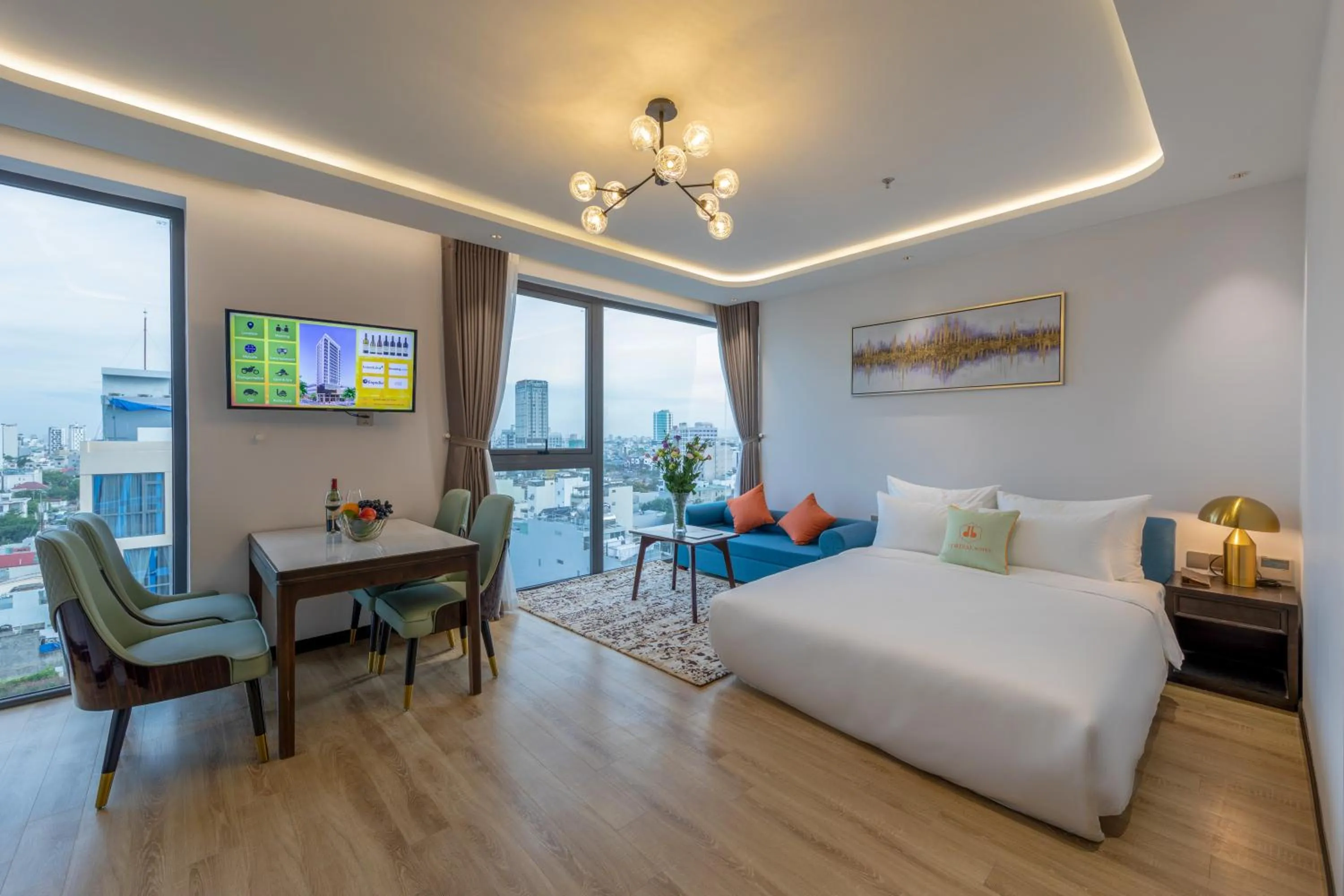 Communal lounge/ TV room, Bed in Cordial Grand Hotel Da Nang Beach - Infinity Rooftop Pool