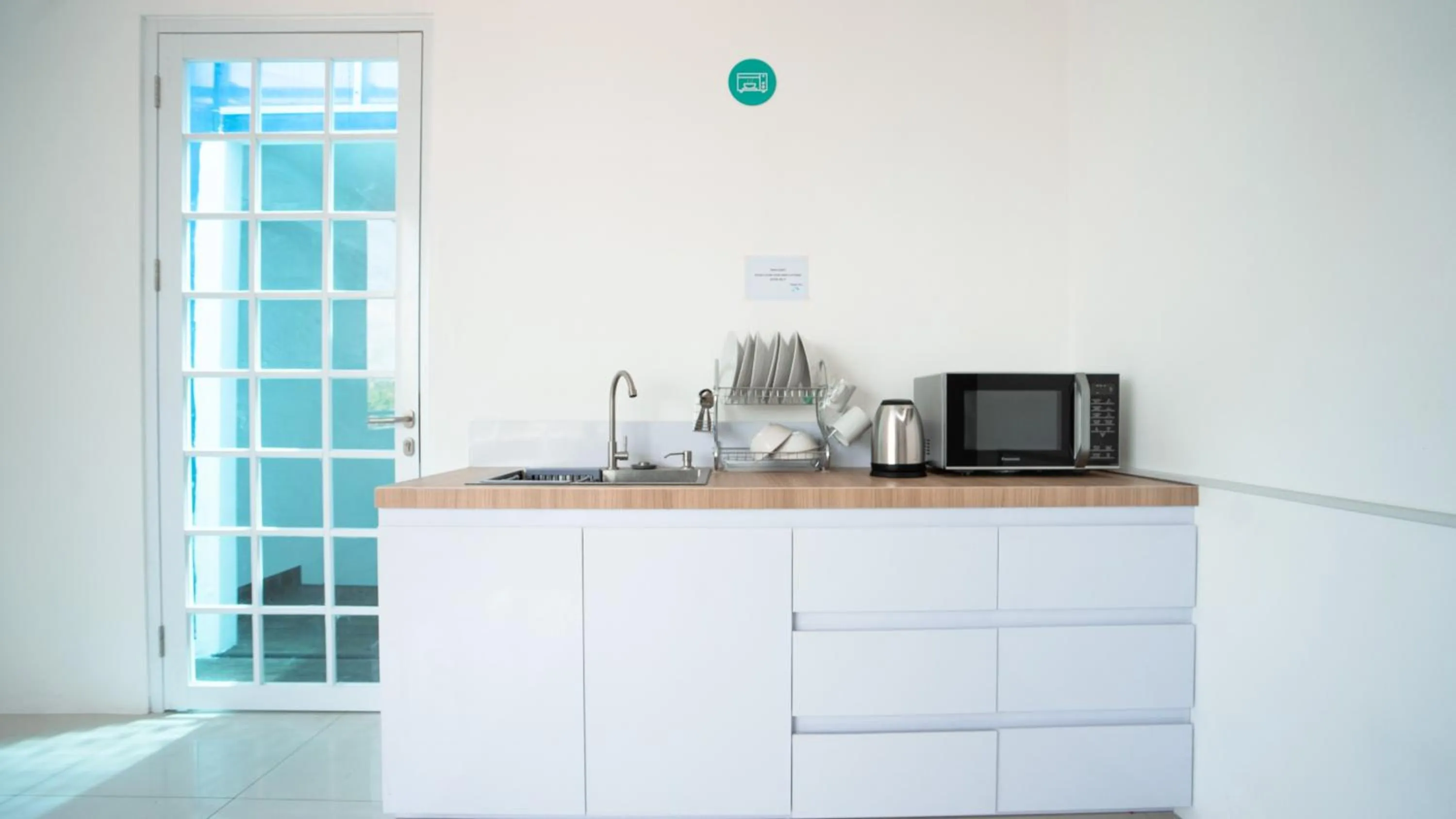 Communal kitchen in Bobopod Malioboro, Yogyakarta