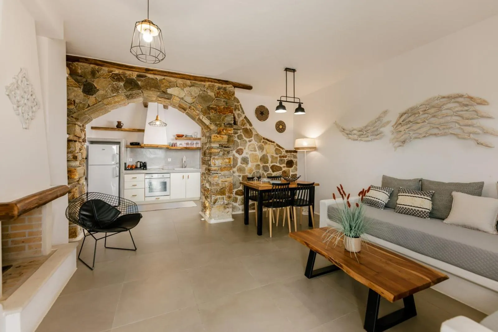 Kitchen or kitchenette in Naxos Finest Hotel & Villas