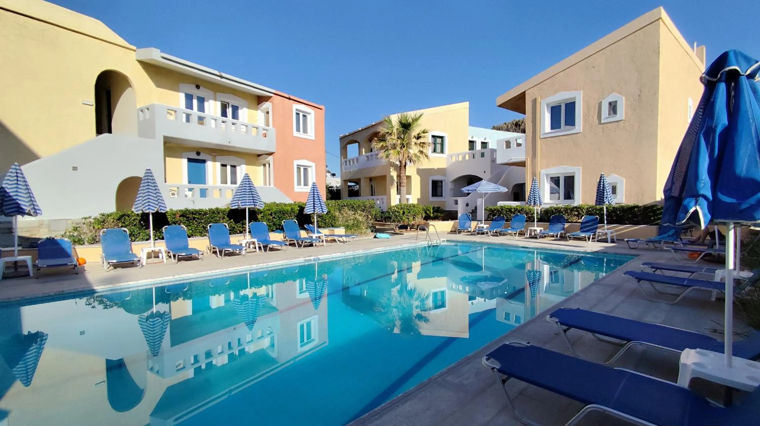 Pool view in Niros Beachfront Aparthotel