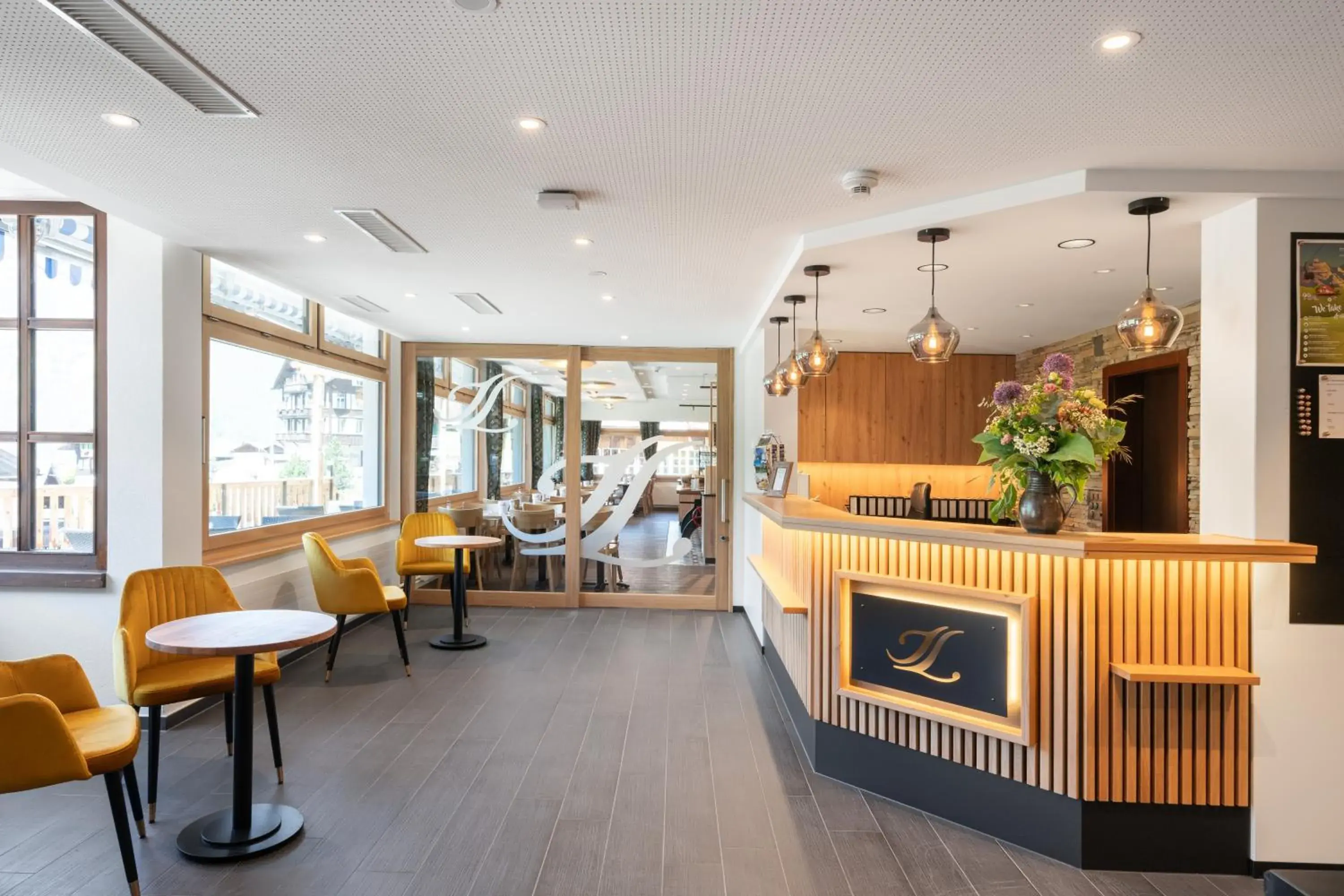 Lobby or reception in Jungfrau Lodge, Swiss Mountain Hotel Lobby or reception in Jungfrau Lodge, Swiss Mountain Hotel