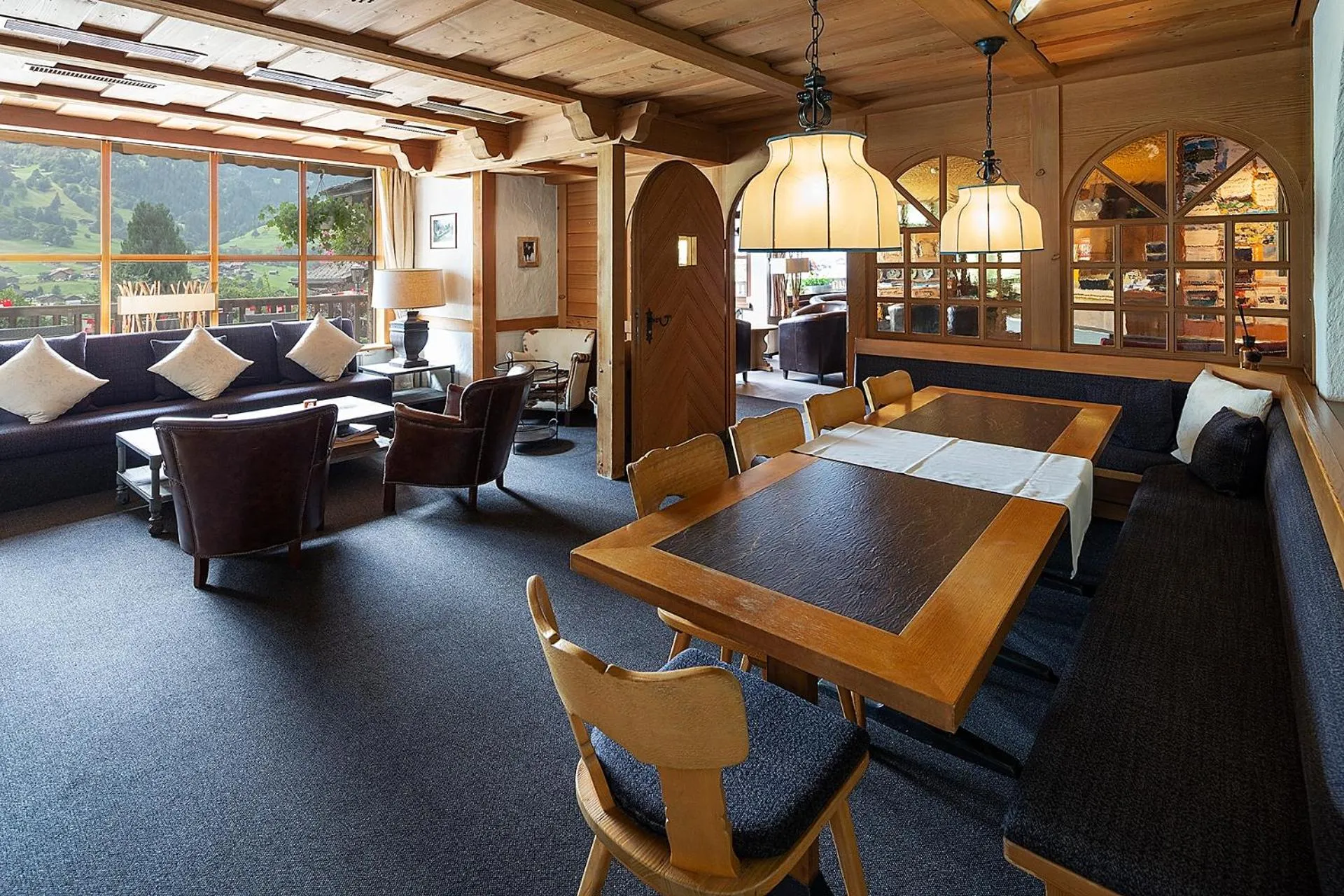 Seating area in Jungfrau Lodge, Swiss Mountain Hotel