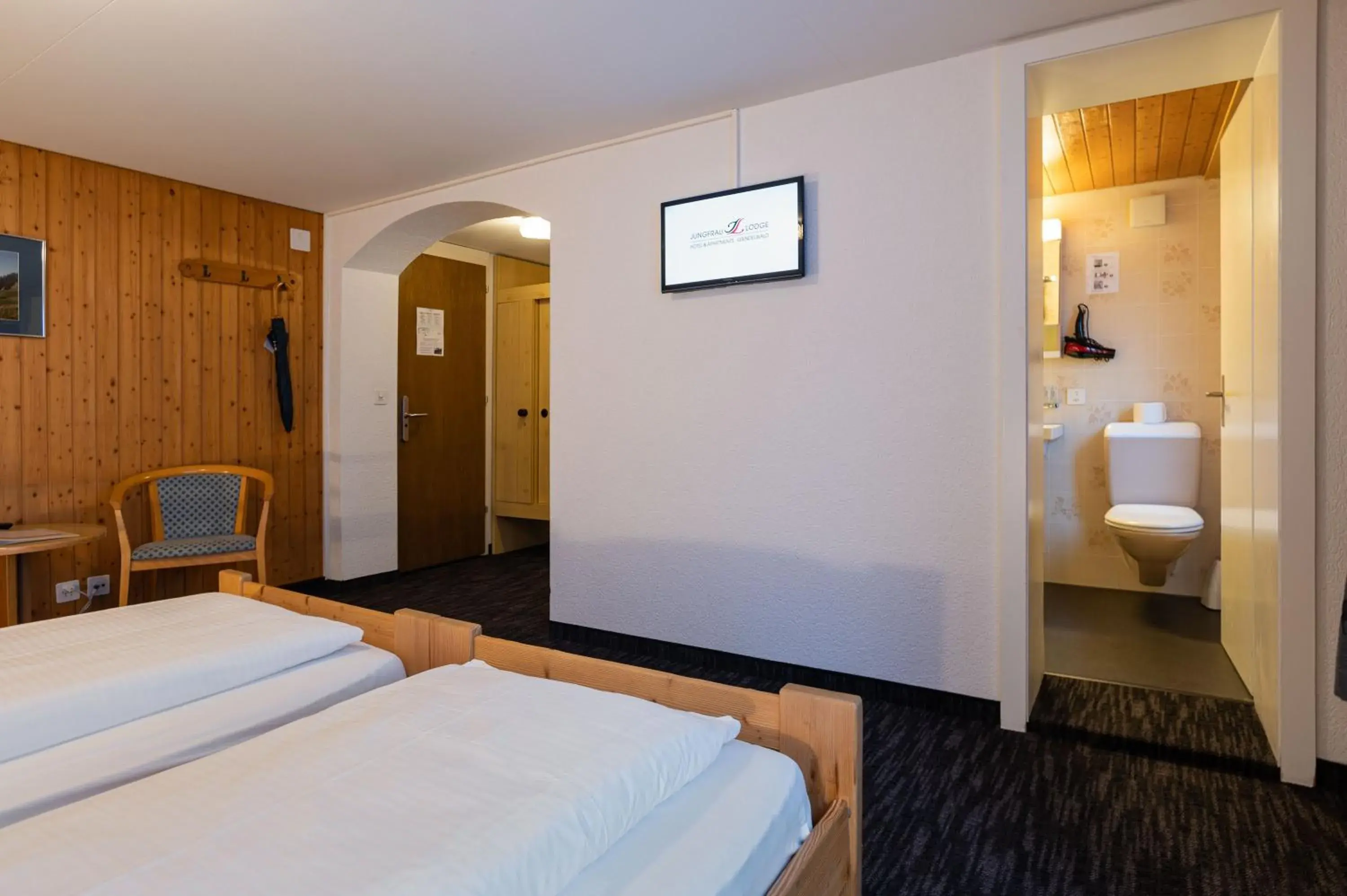 Small Double Room with Private Bathroom (no view) - single occupancy in Jungfrau Lodge, Swiss Mountain Hotel Small Double Room with Private Bathroom (no view) - single occupancy in Jungfrau Lodge, Swiss Mountain Hotel