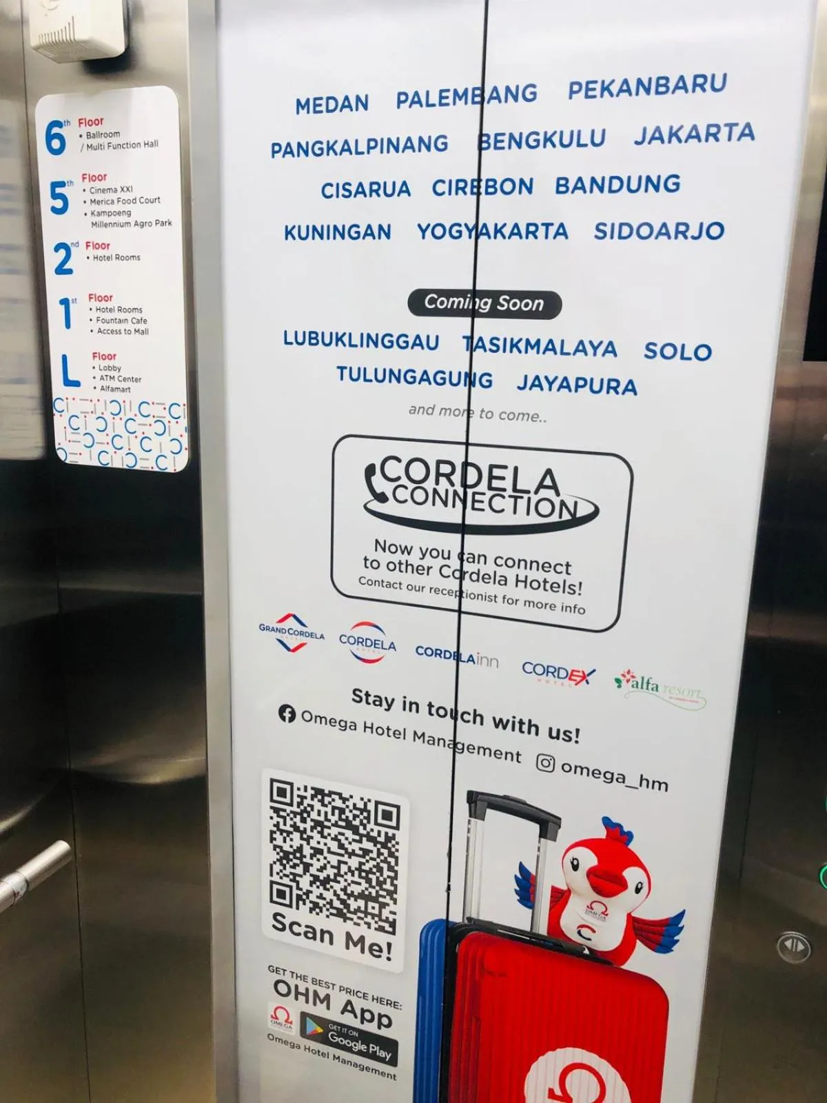 elevator in Cordela Inn Millennium Medan