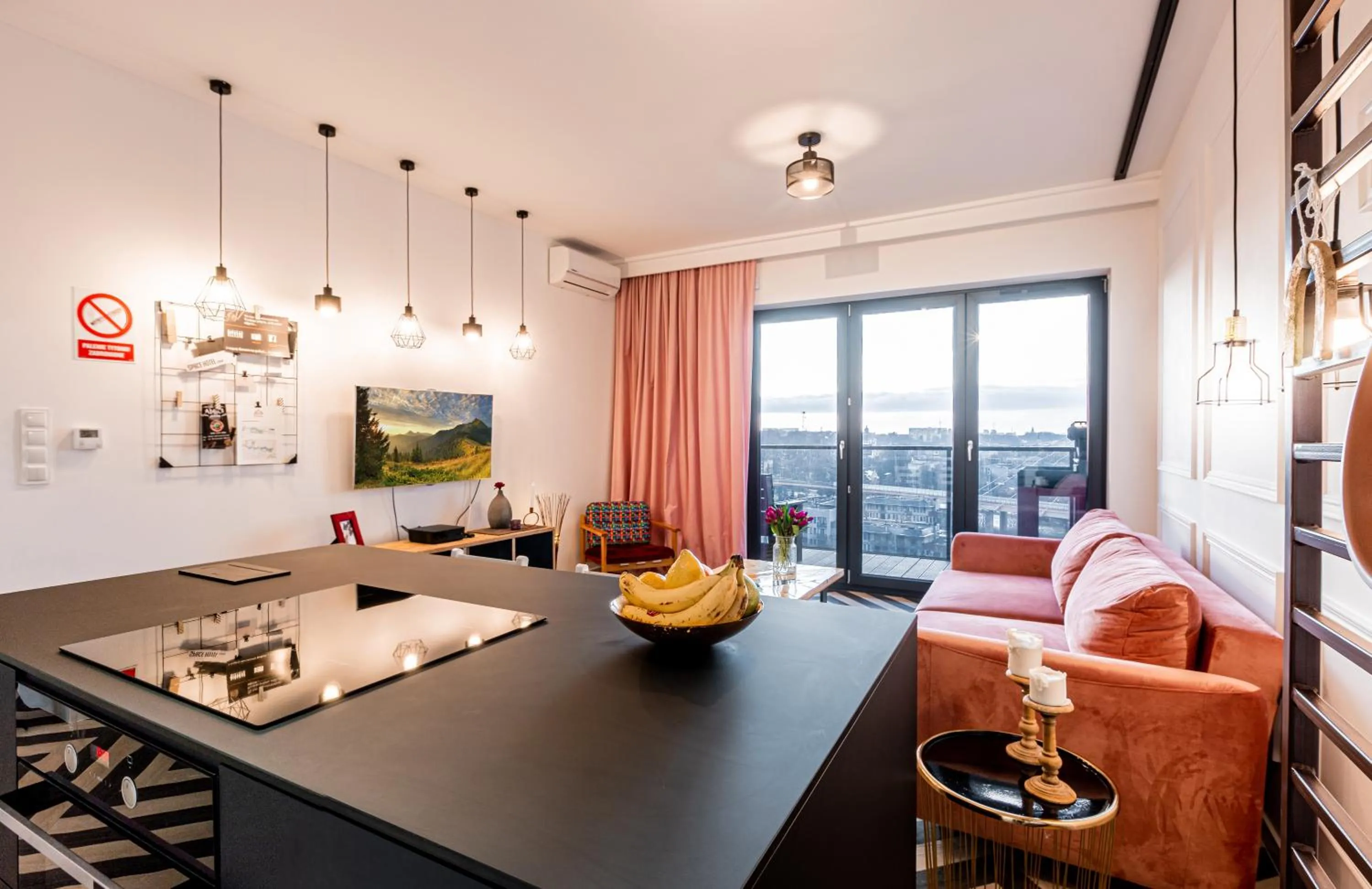 Seating area in E&A Royal Luxury Apartments, Bydgoszcz - SKYLINE