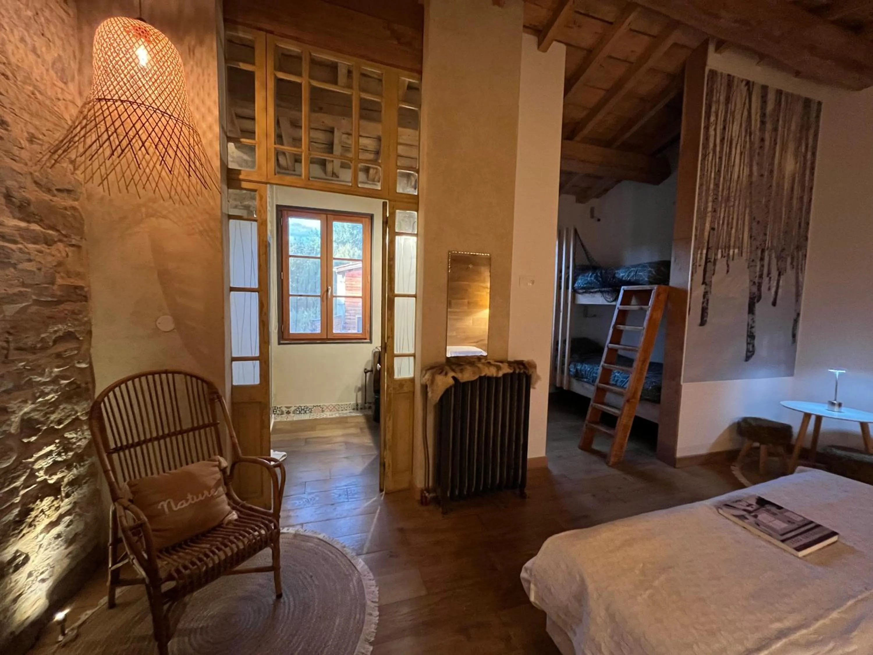 Bed in Logis Hotel Nature Cathare