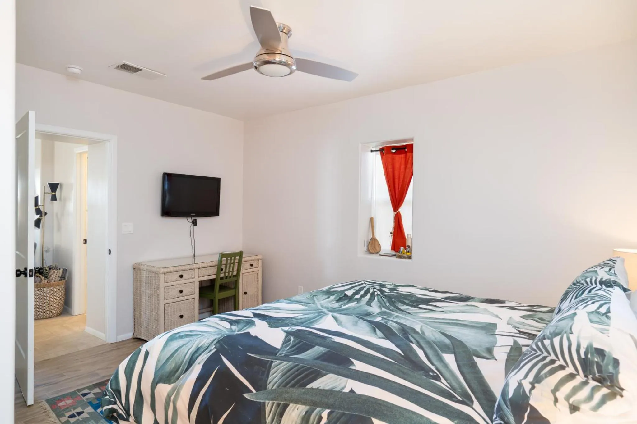 Property building, Bed in Crescent Moon Casita