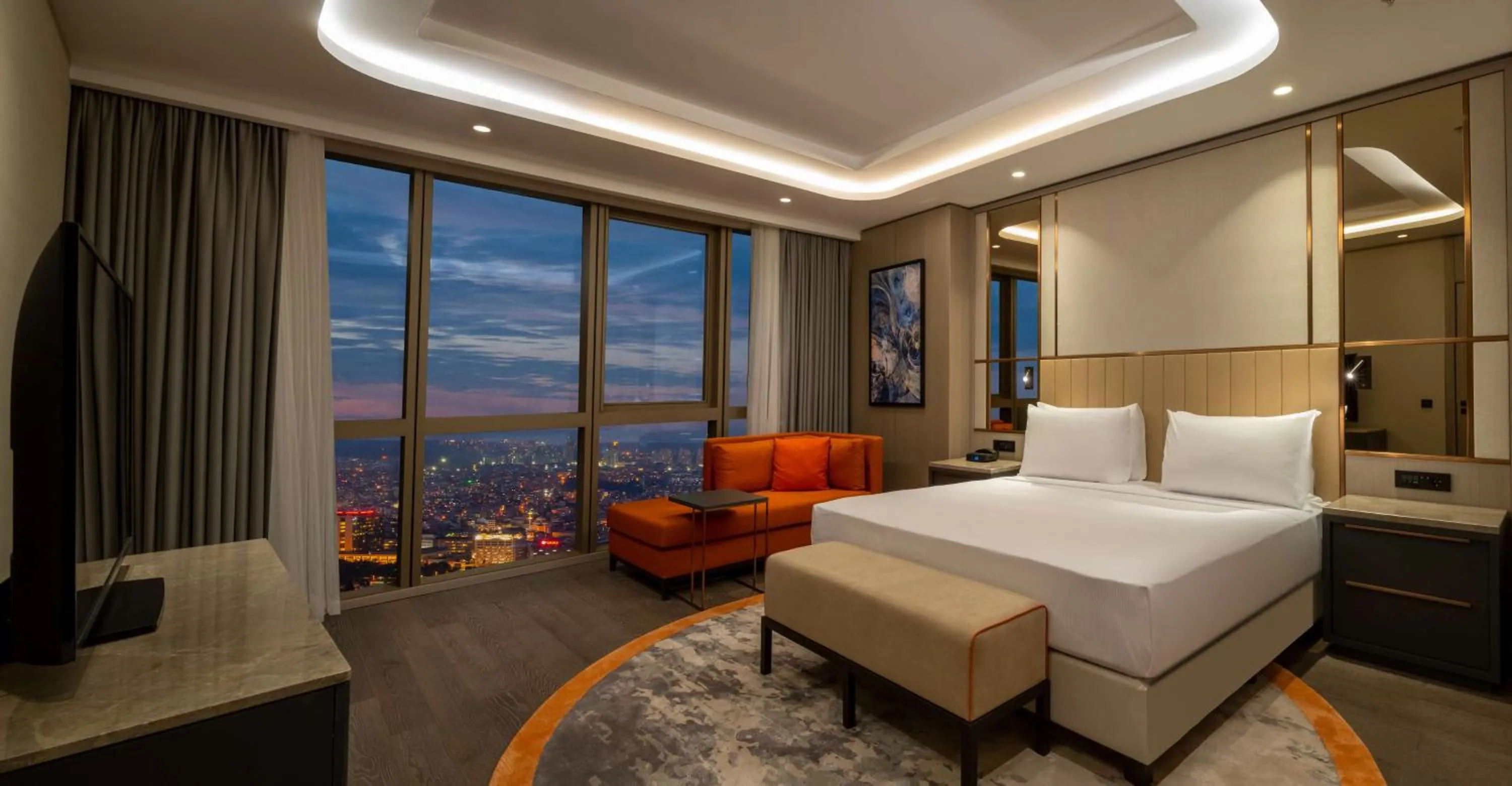 Living room, Bed in Hilton Mall Of Istanbul