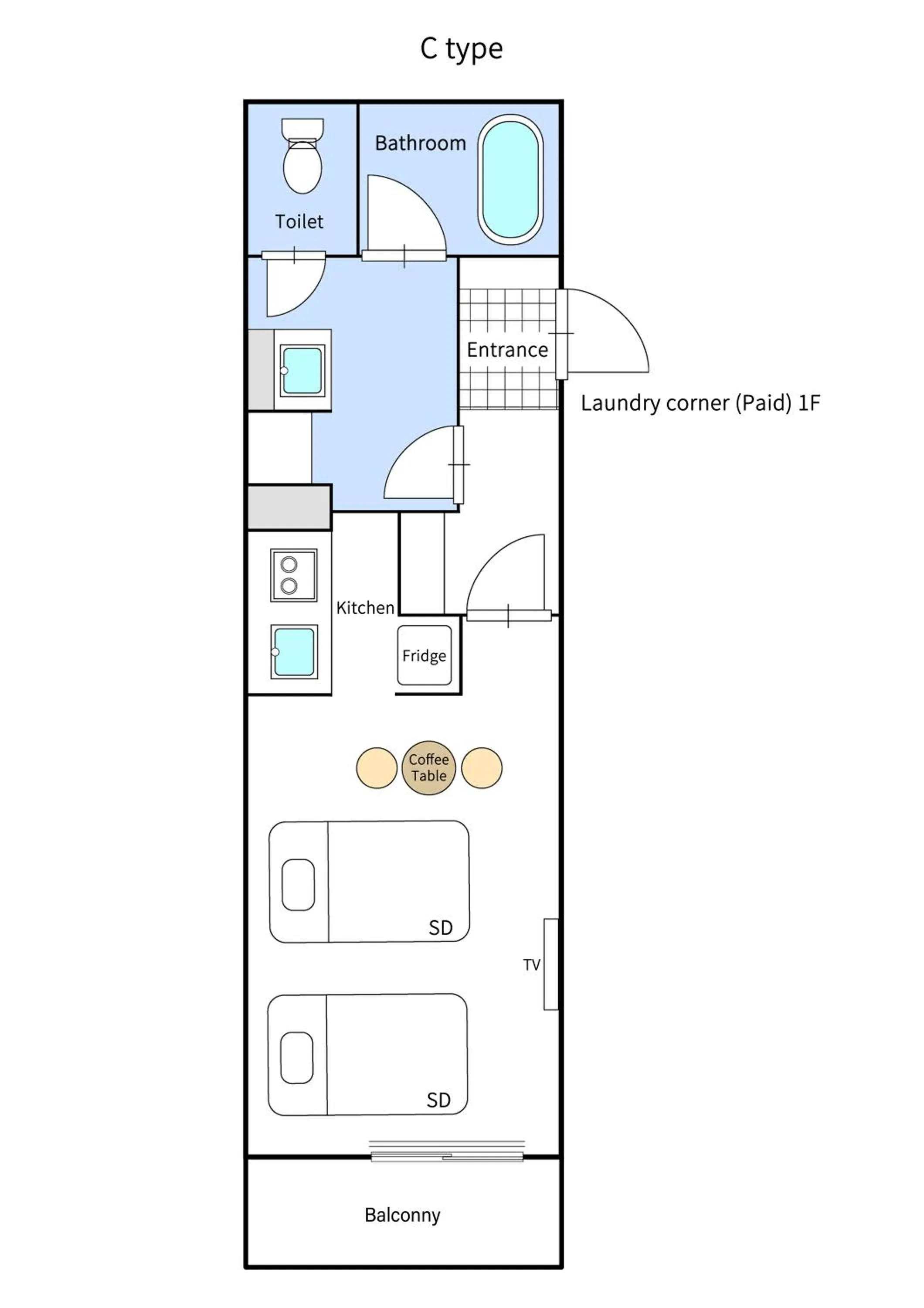 Photo of the whole room in ReLA Higashimatsudo