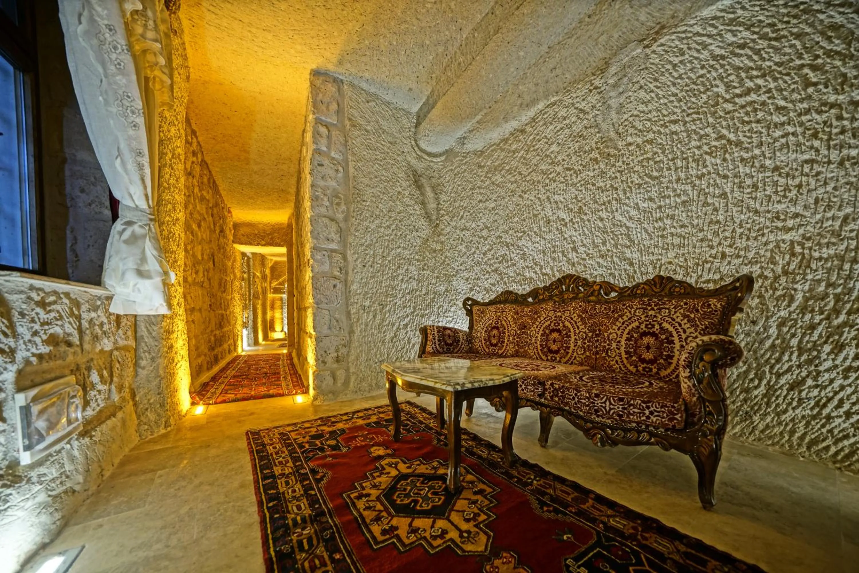 Seating area in Cappadocia Cave Lodge