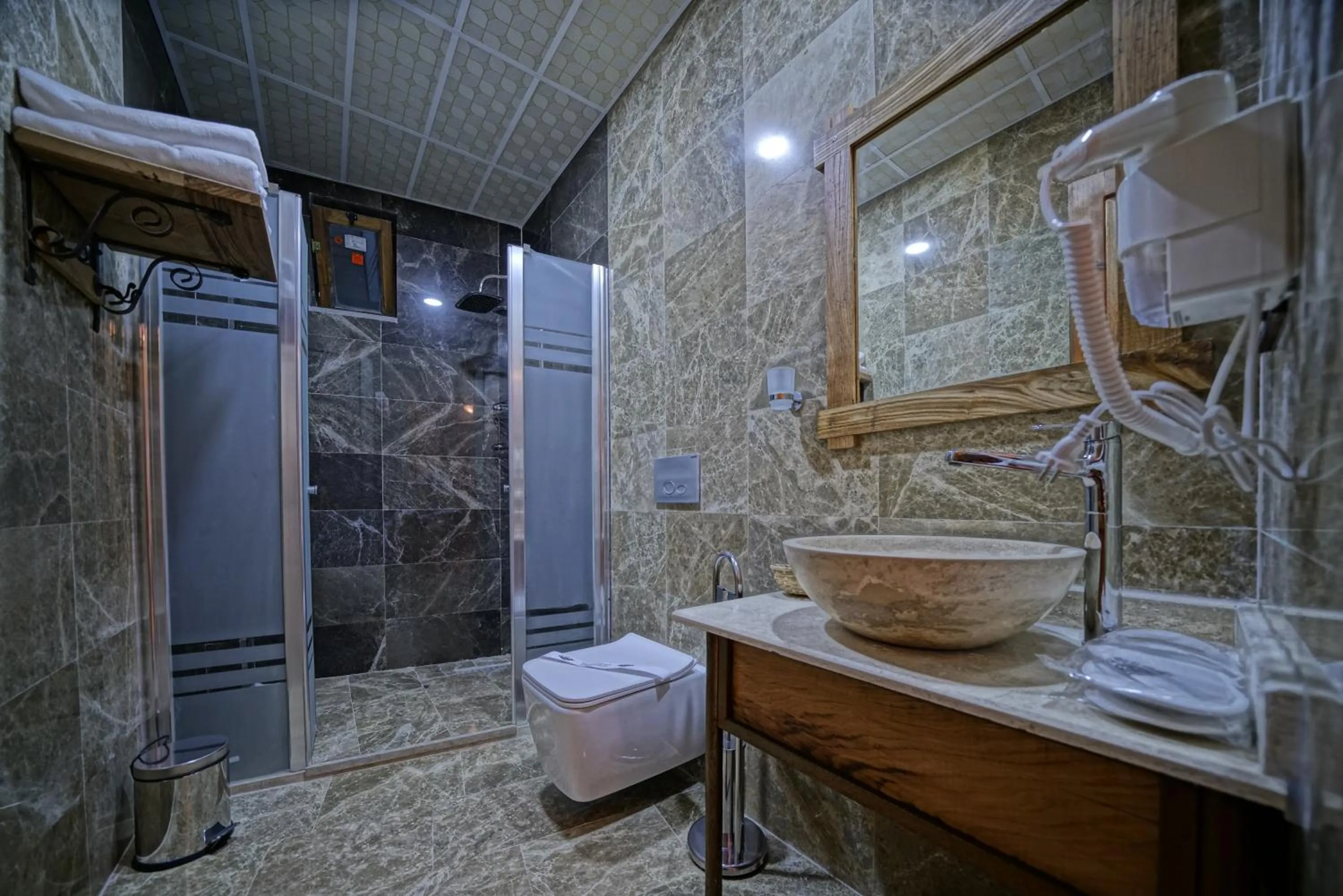 Shower in Cappadocia Cave Lodge