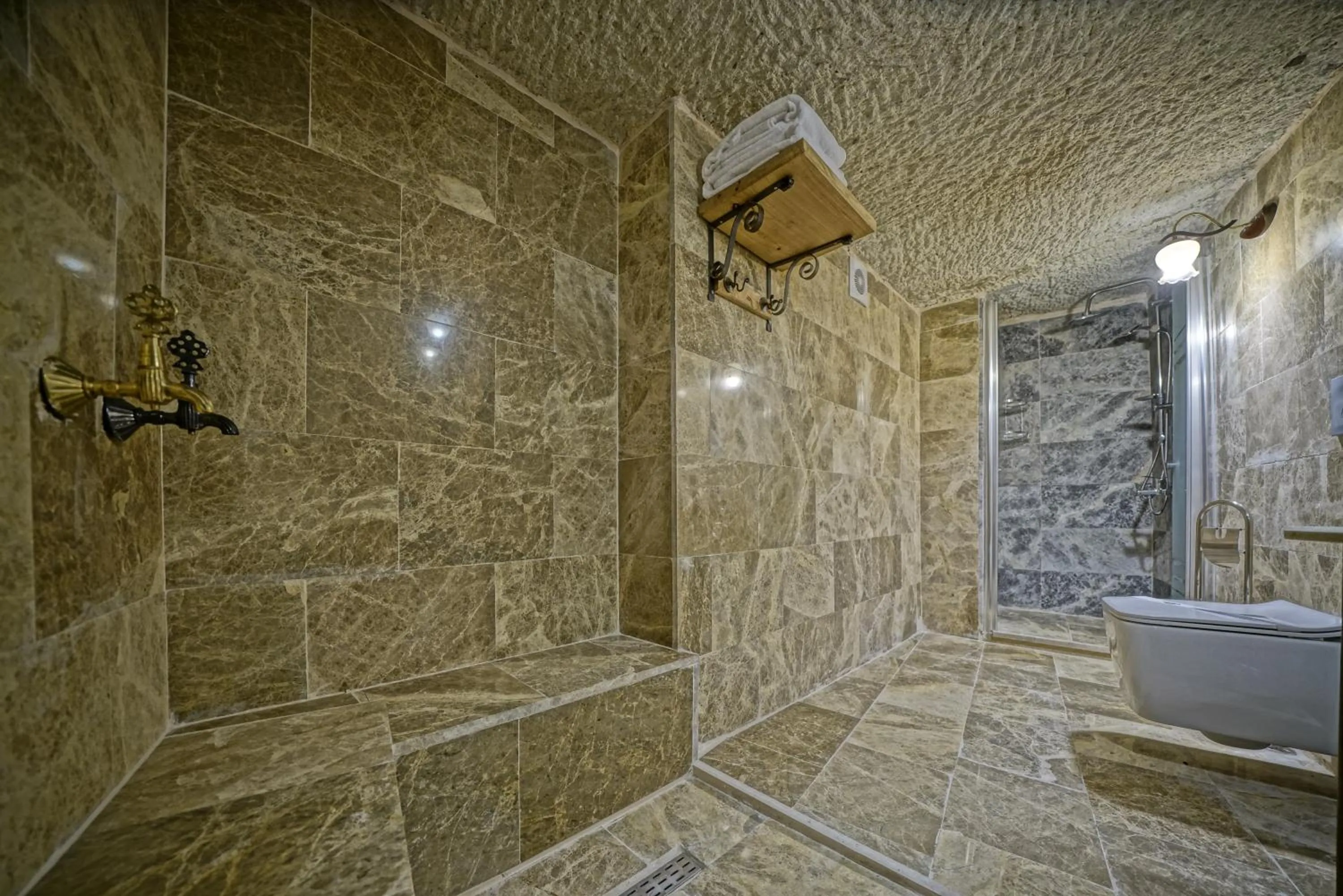 Shower in Cappadocia Cave Lodge