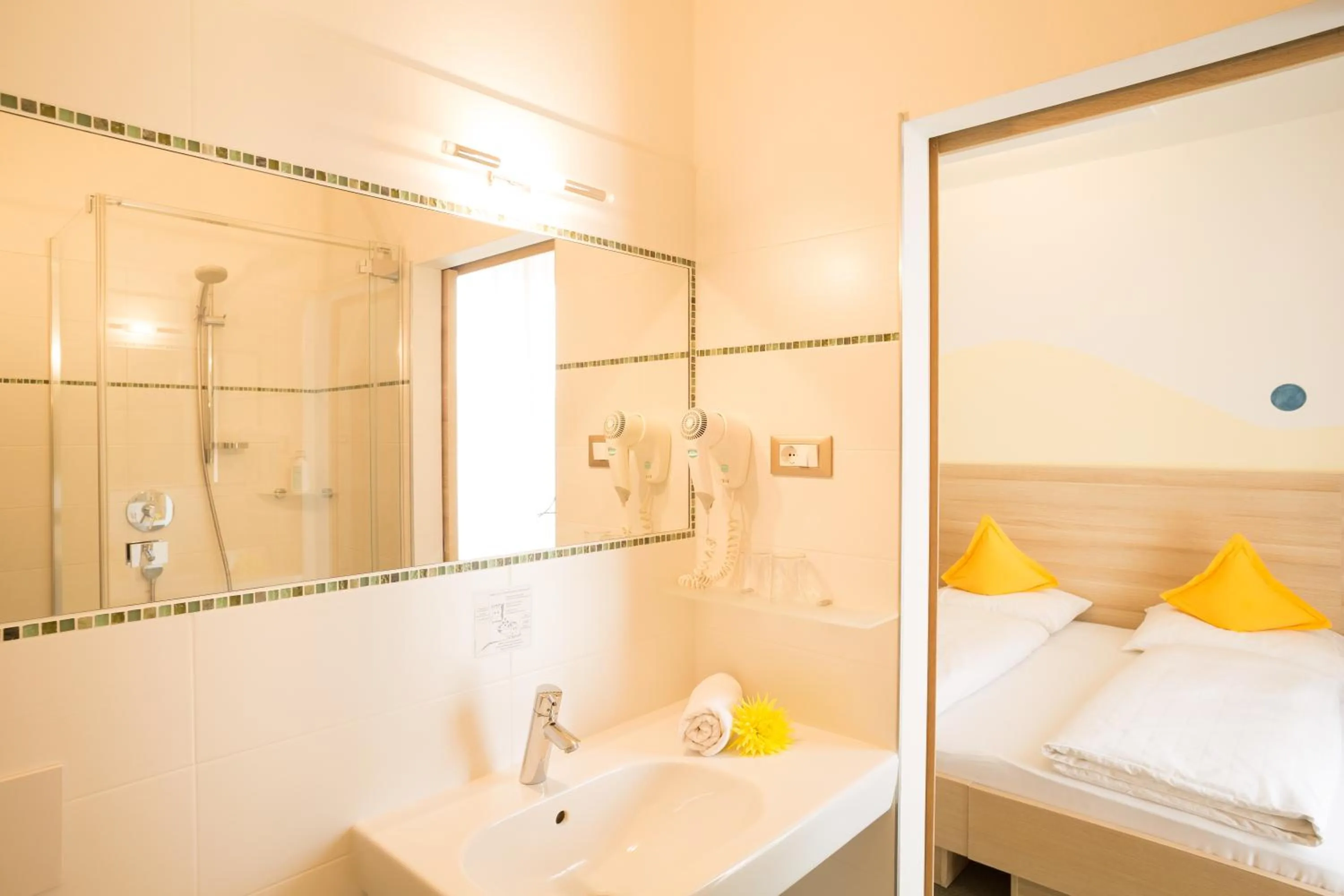 Bed in Hotel Gruberhof