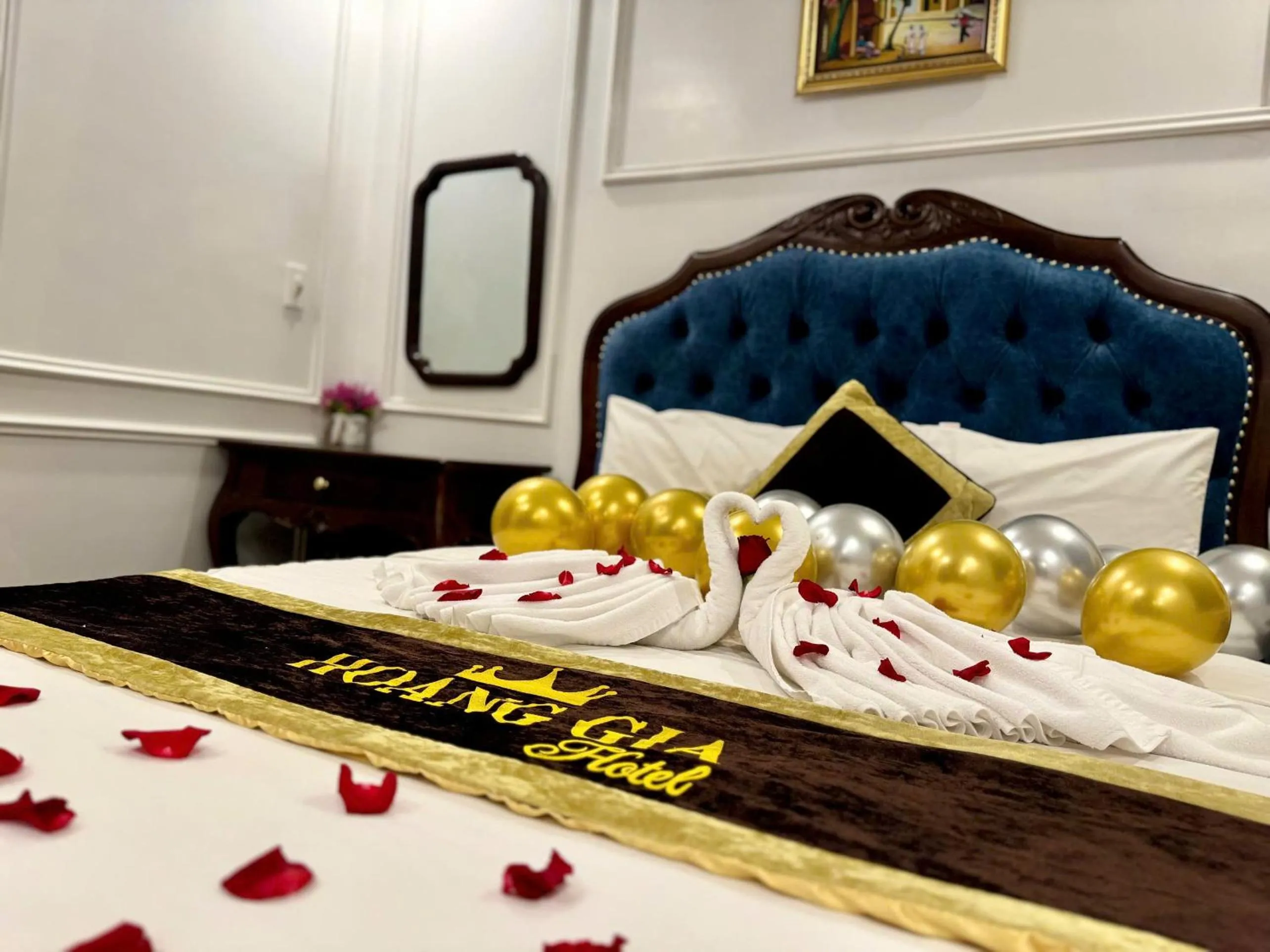 Bed in Hoàng Gia Hotel Nhân Hòa