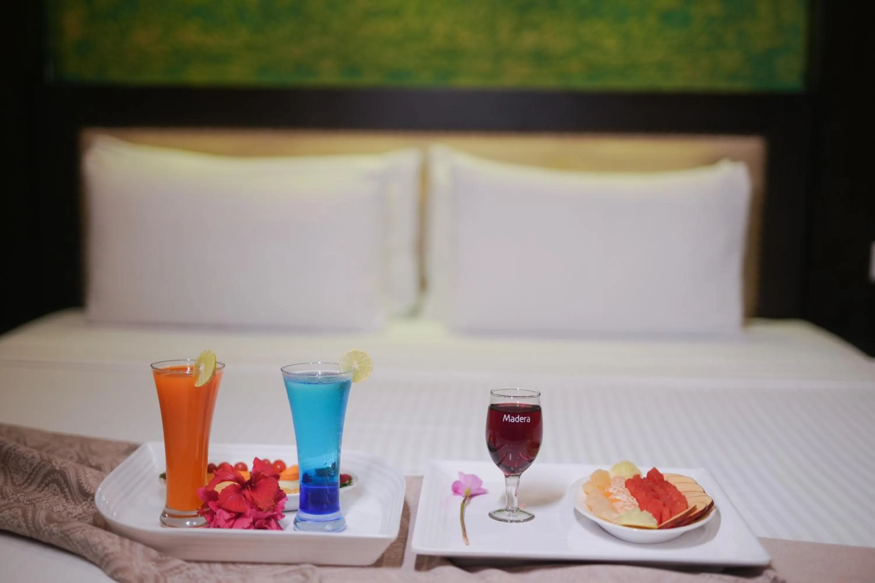 Bed in The Grand Shiva Resort and Spa