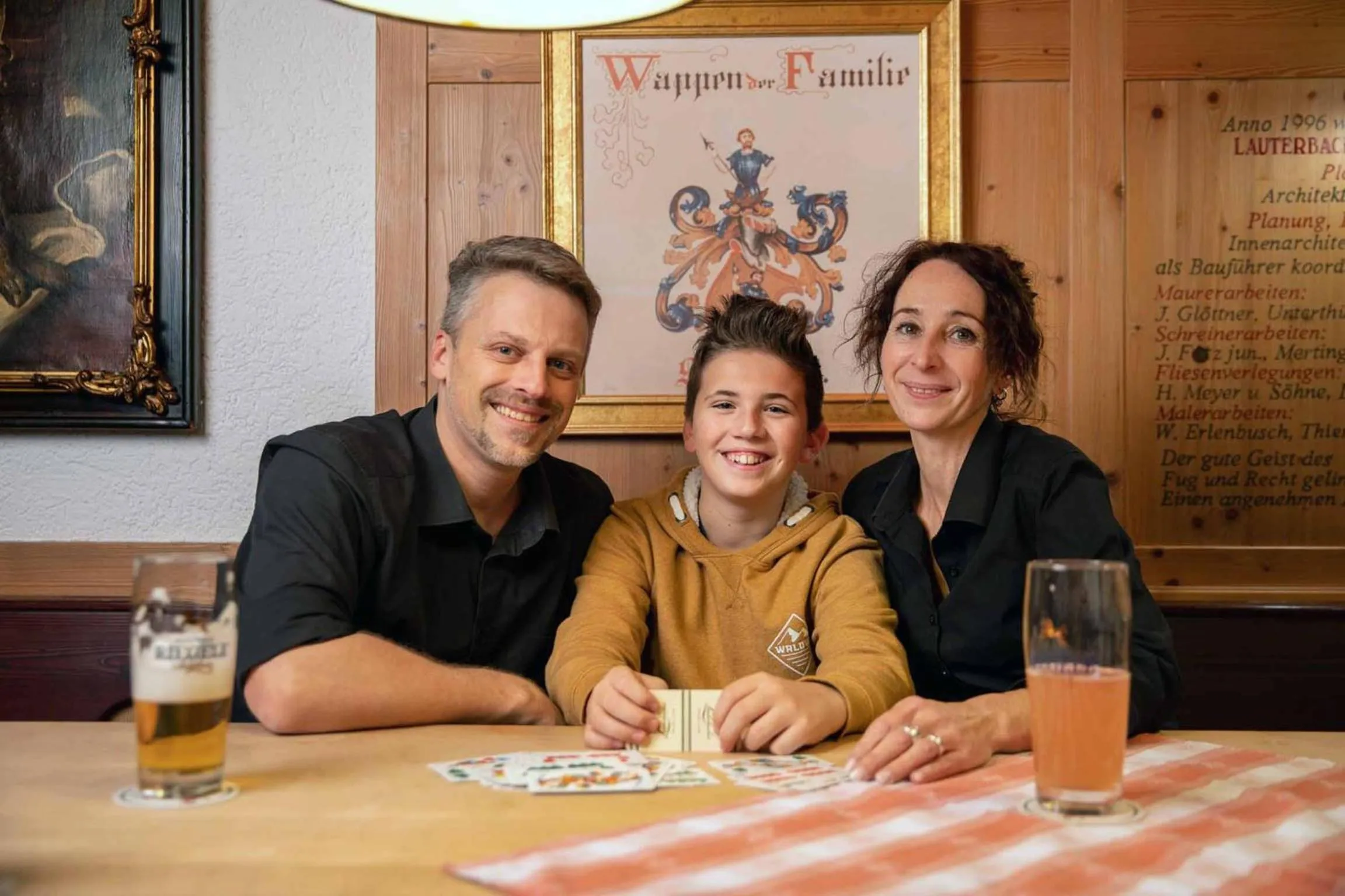 Family in Hotel Restaurant Goldener Hirsch