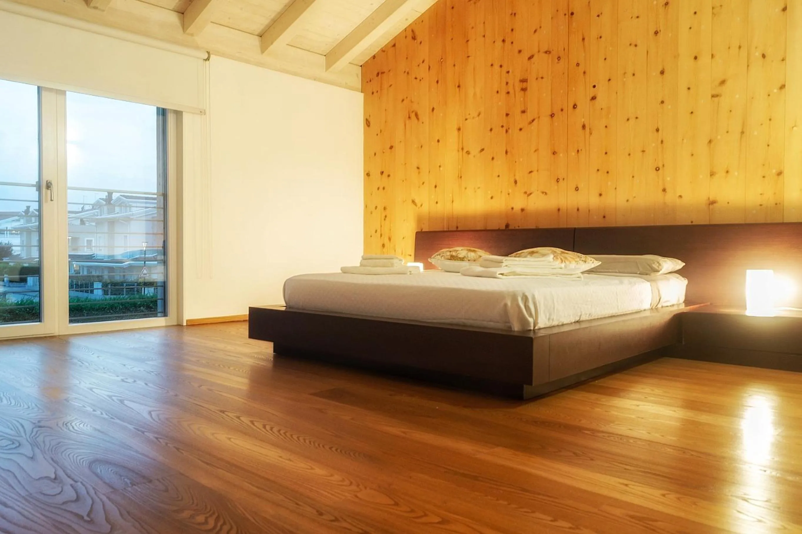 Bed in Wooden house