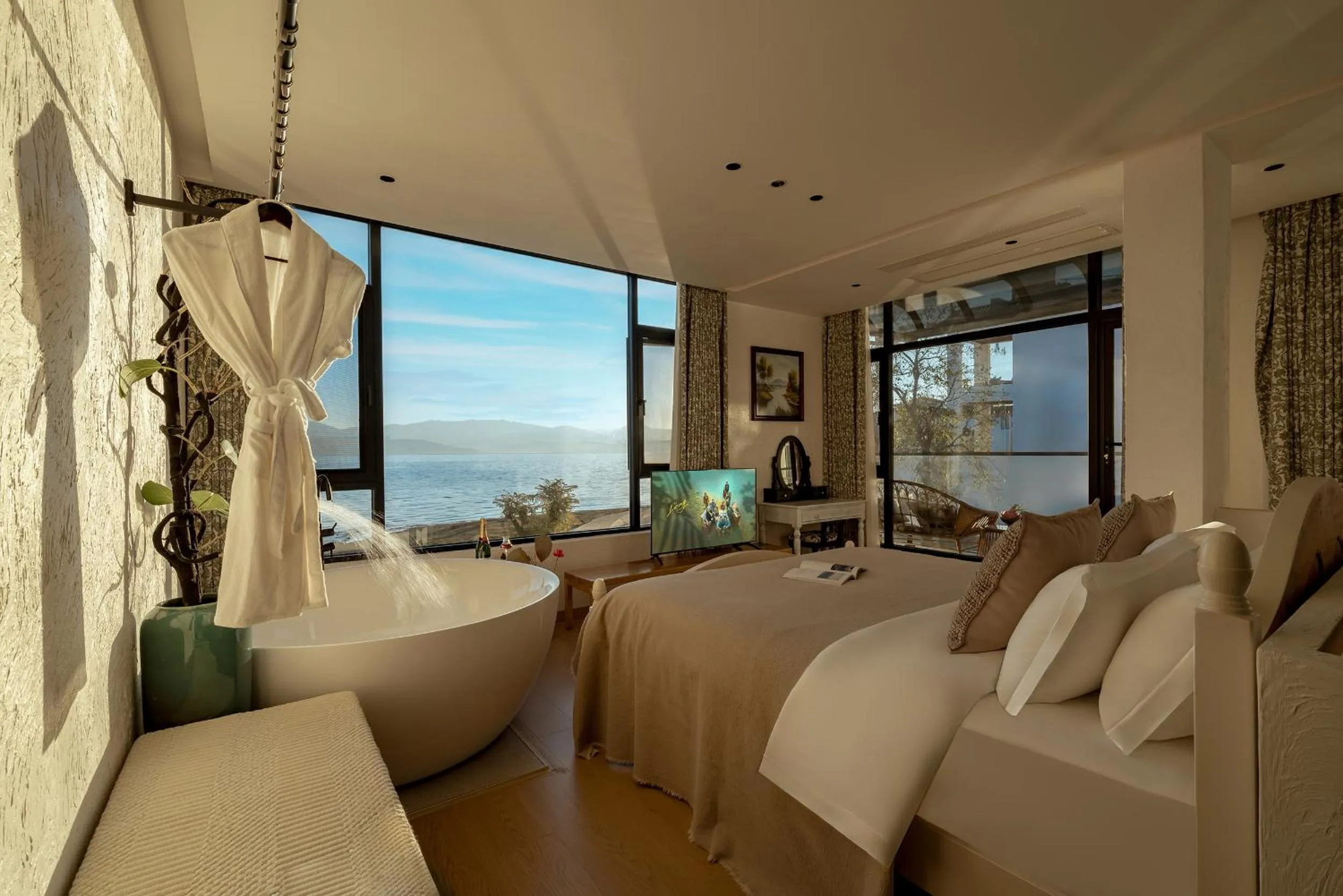 Bed in Blue Sea Hotel