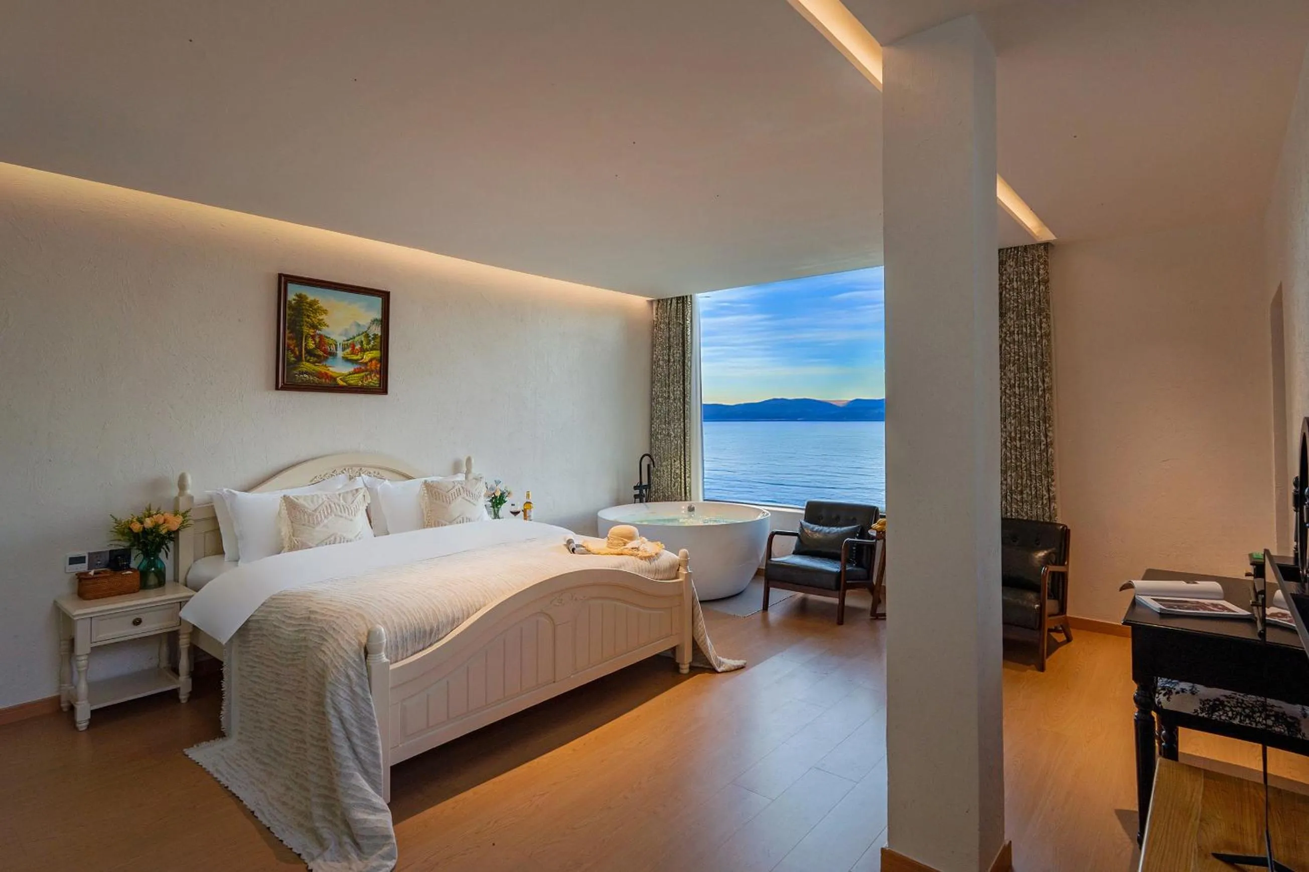 Bed in Blue Sea Hotel