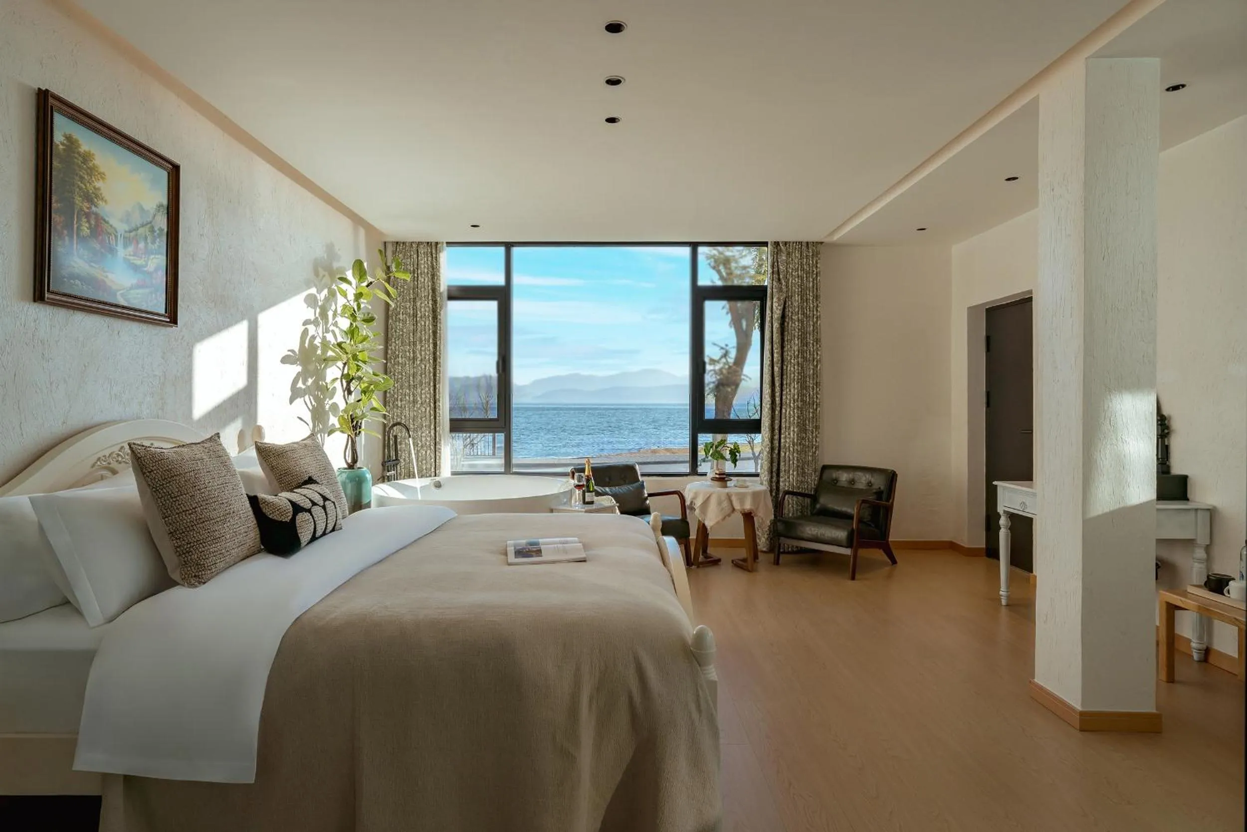 Bed in Blue Sea Hotel