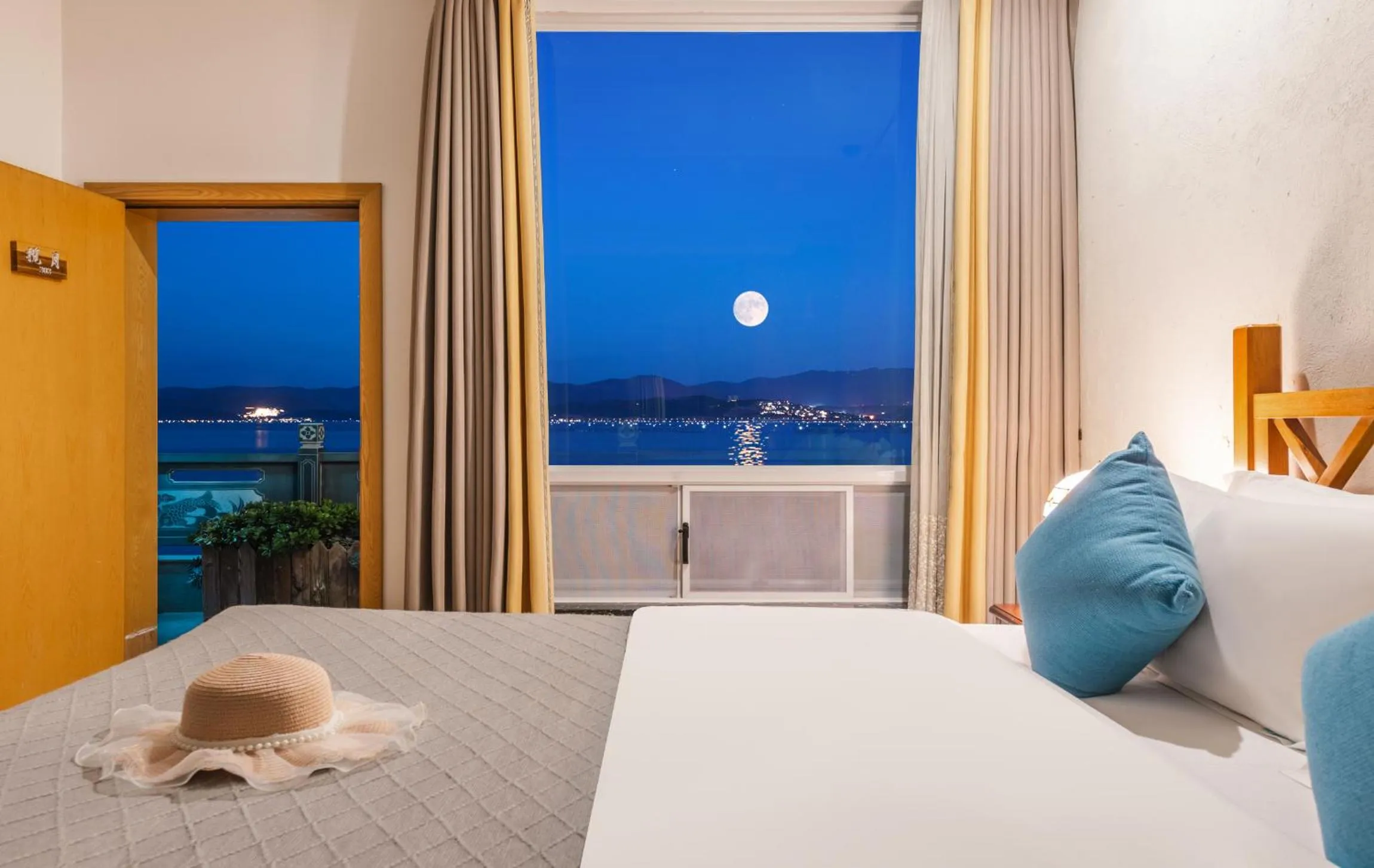 Bed in Blue Sea Hotel