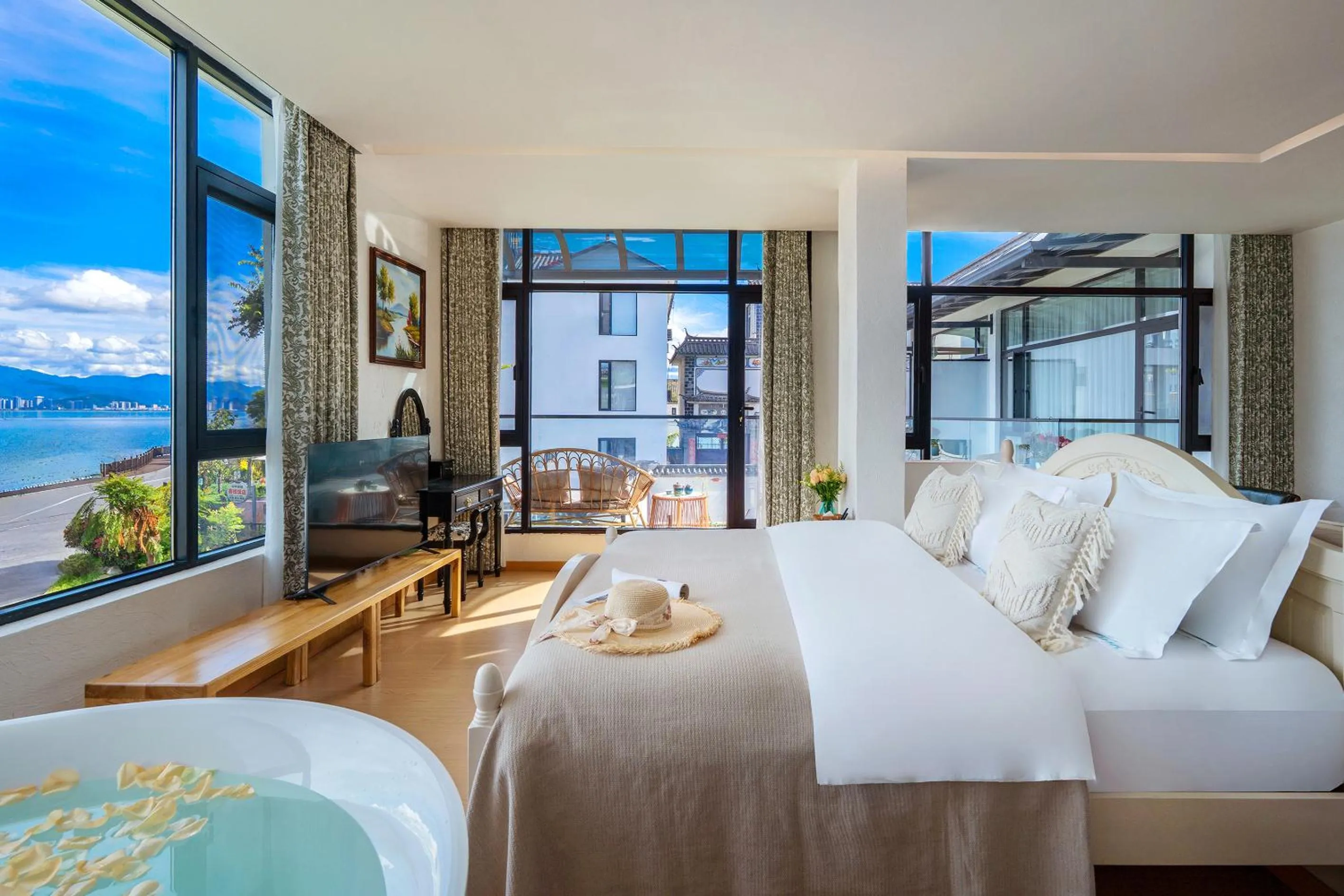 Bed in Blue Sea Hotel