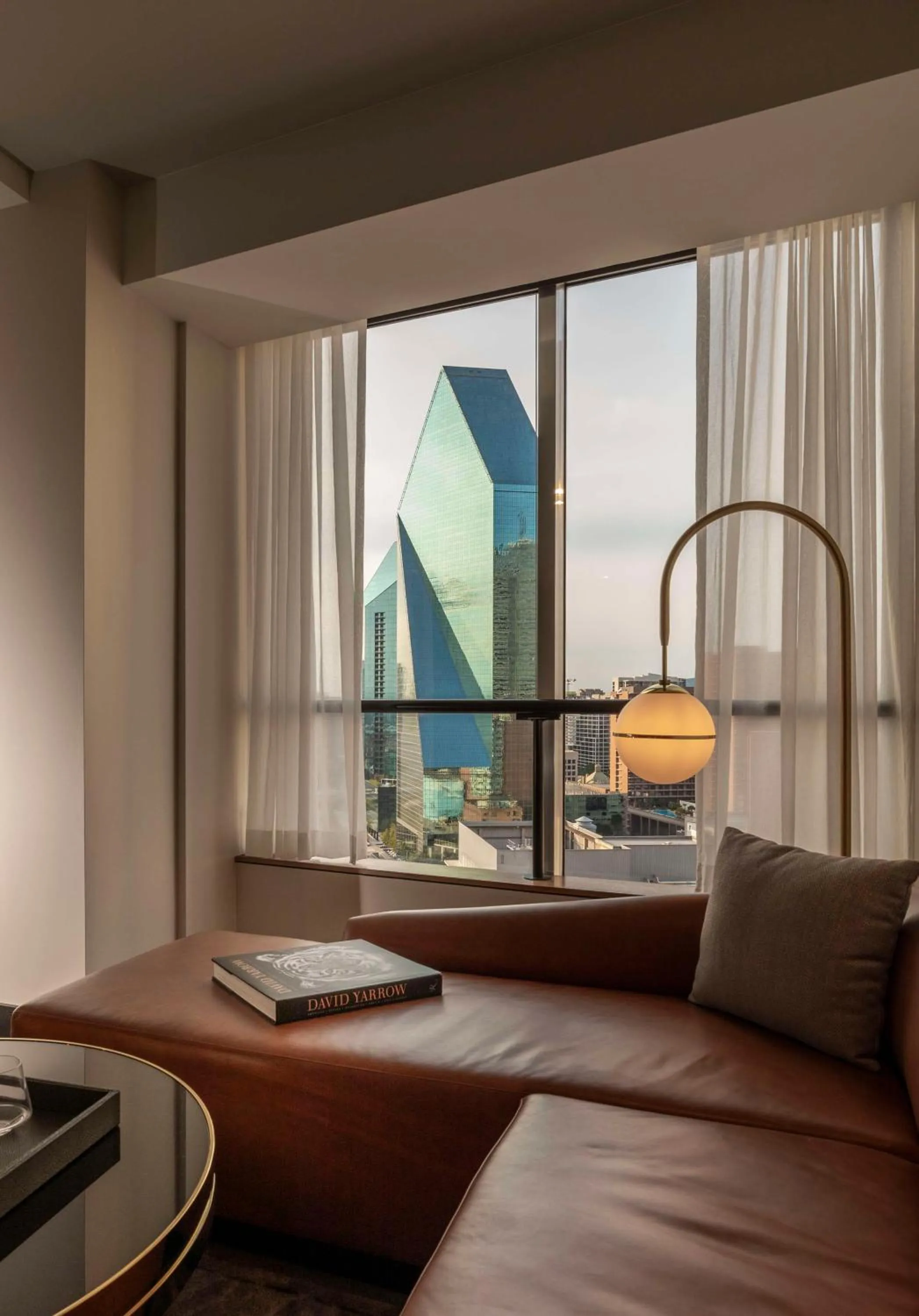 Living room, Bed in Thompson Dallas, by Hyatt