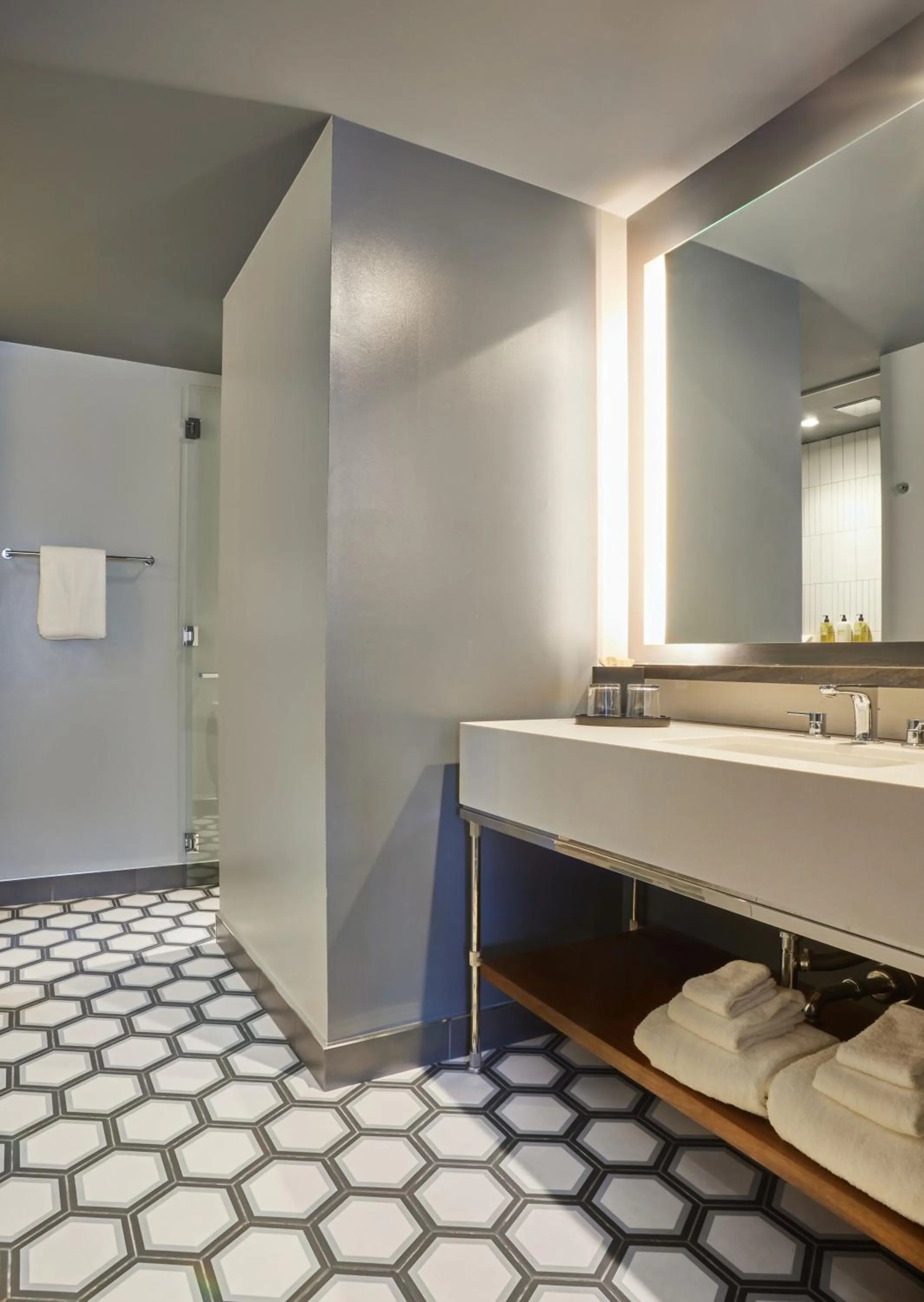 Bathroom in Thompson Dallas, by Hyatt