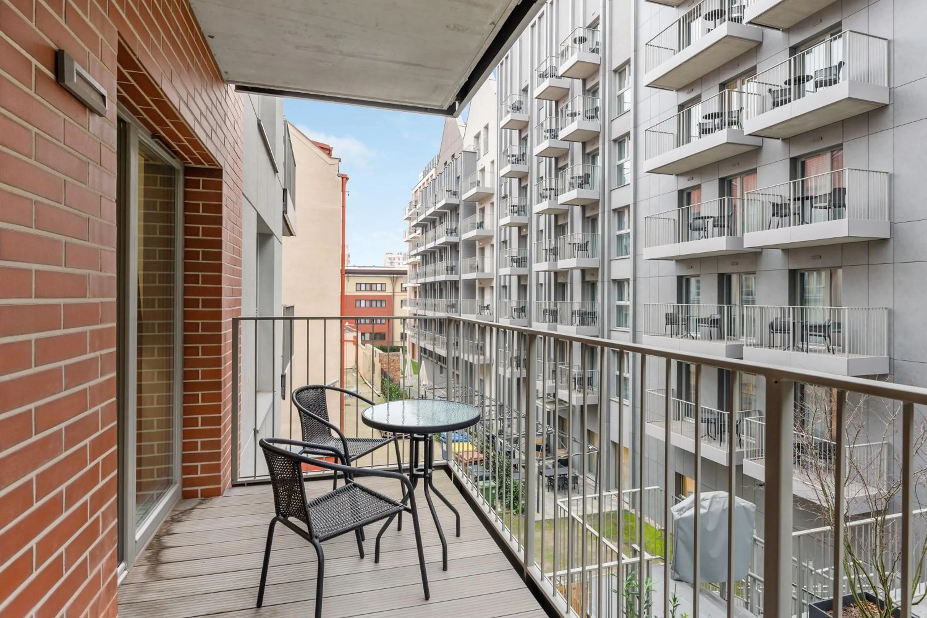 Balcony/Terrace in GRANO APARTMENTS Gdańsk Residence SPA & Wellness - GRANO APARTMENTS Gdańsk Old Town SPA & Wellness