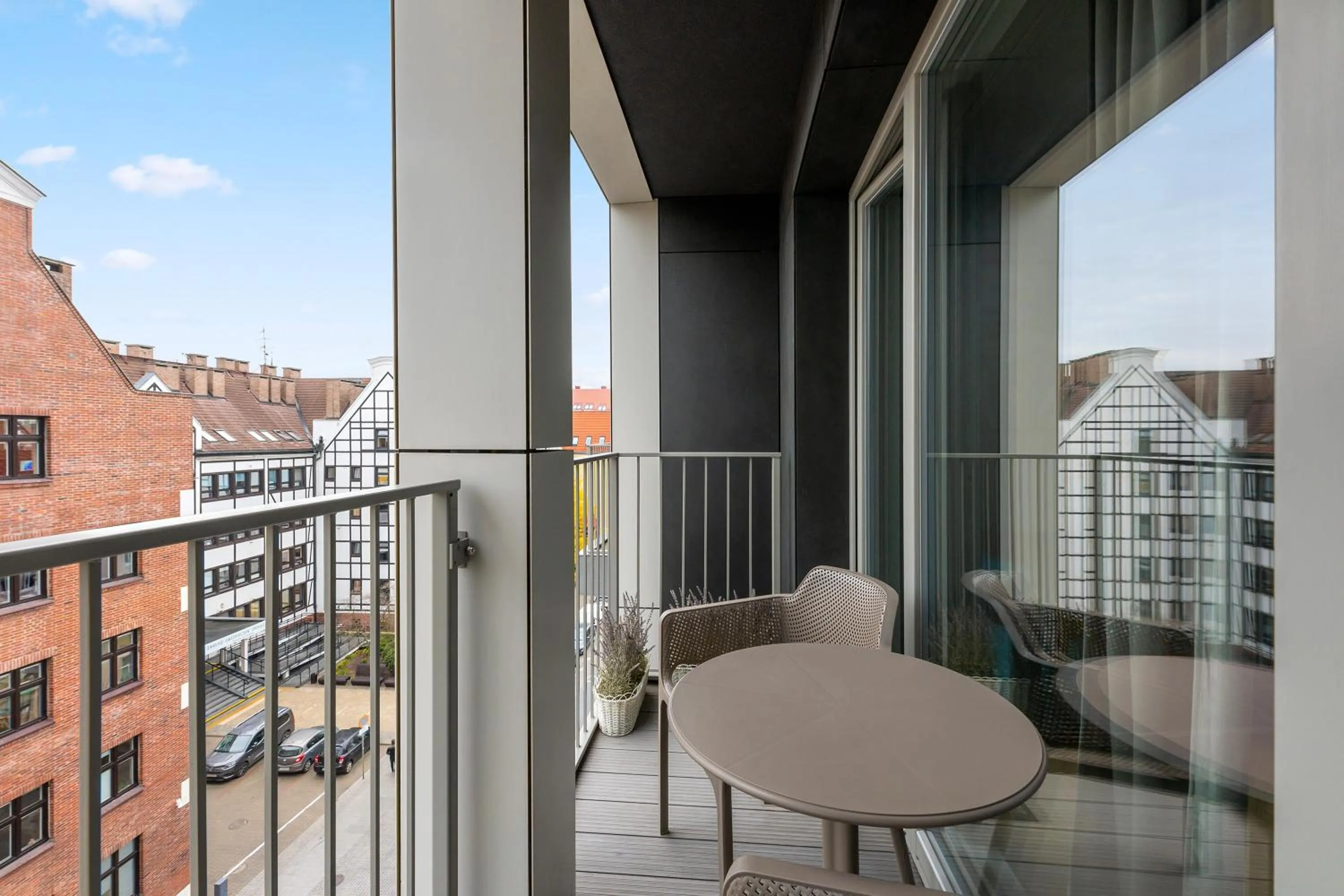 Balcony/Terrace in GRANO APARTMENTS Gdańsk Residence SPA & Wellness - GRANO APARTMENTS Gdańsk Old Town SPA & Wellness