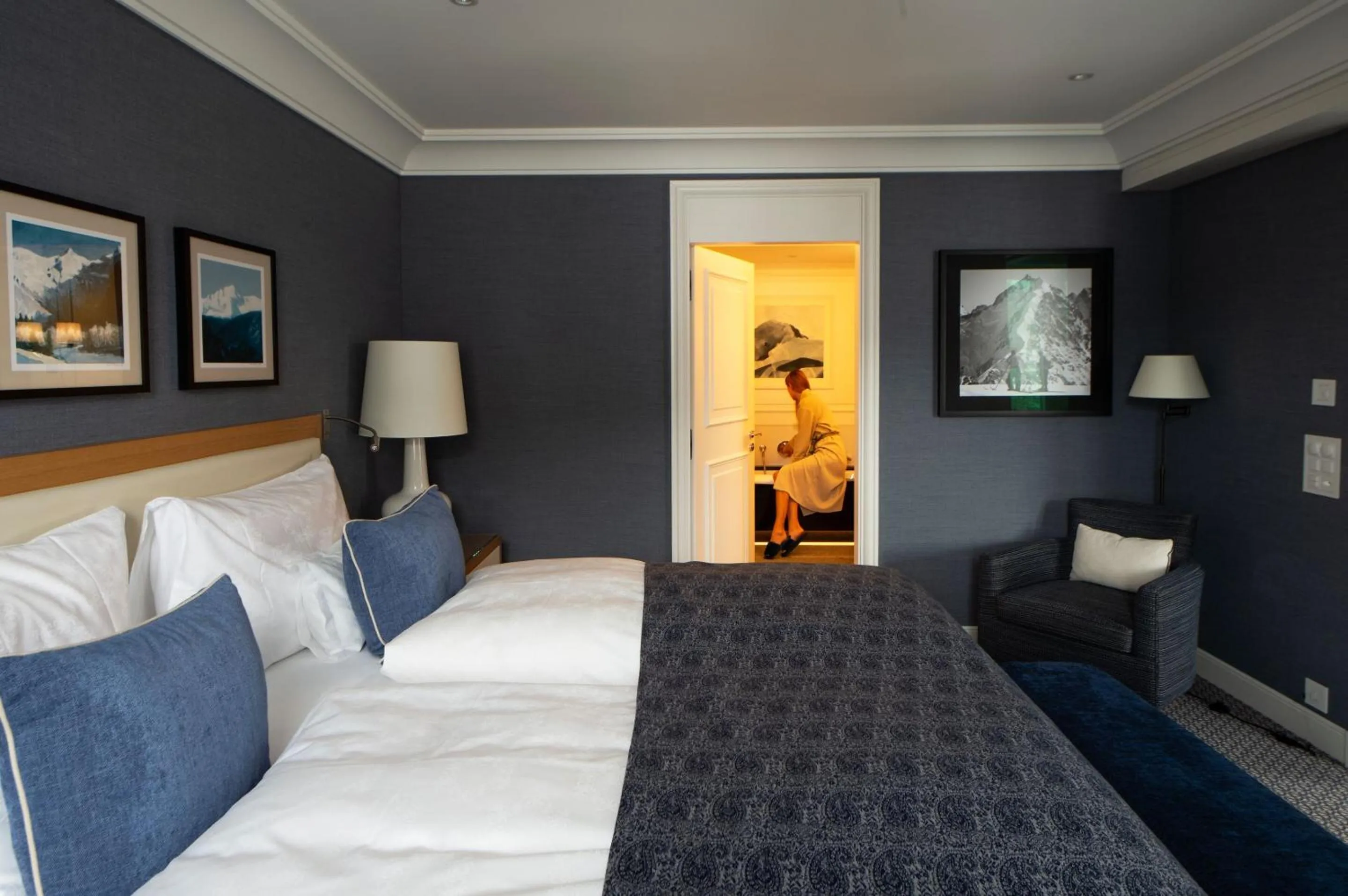 Bed in Grand Hotel Kronenhof