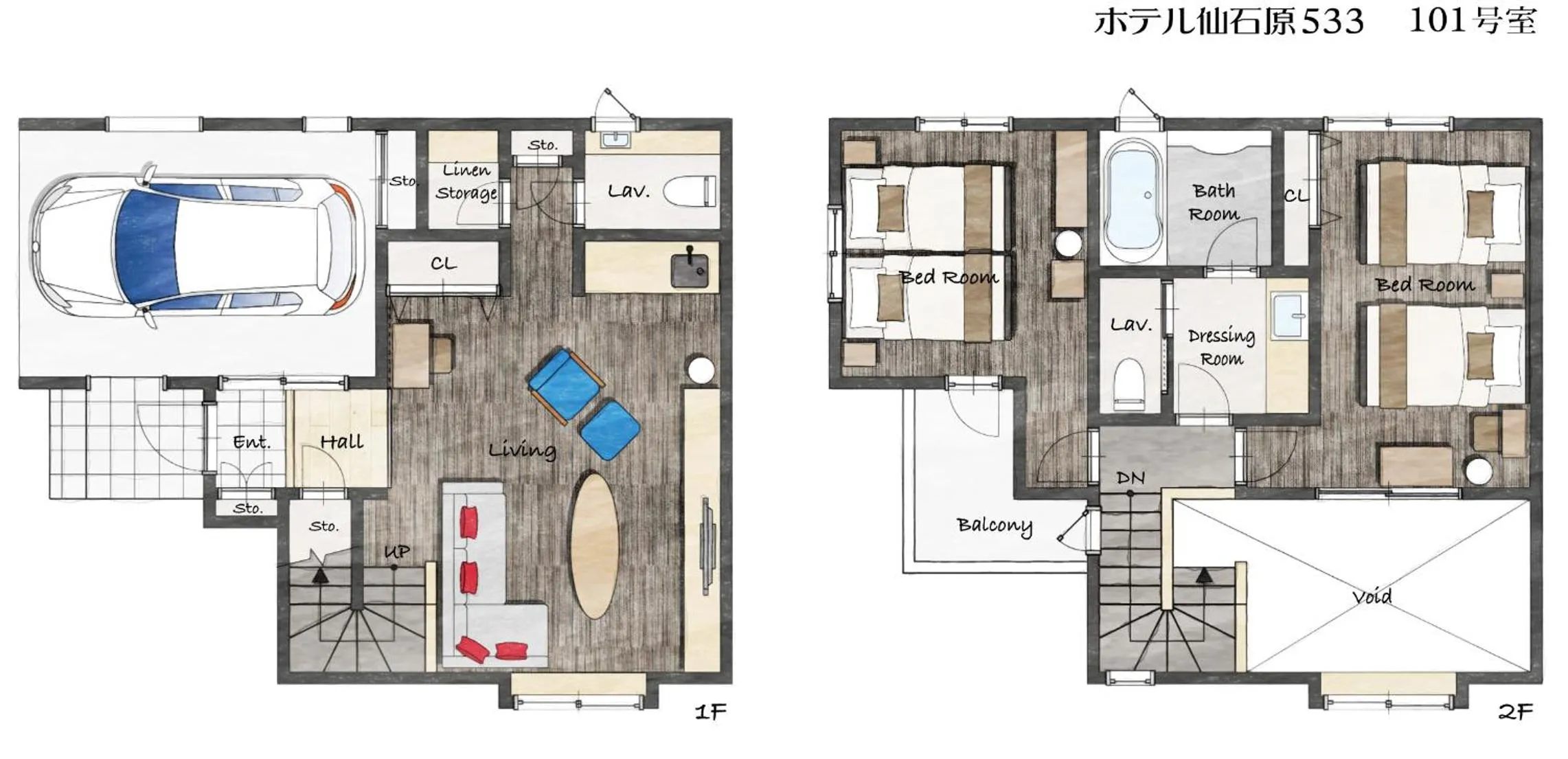 Floor plan in Hotel Sengokuhara 533