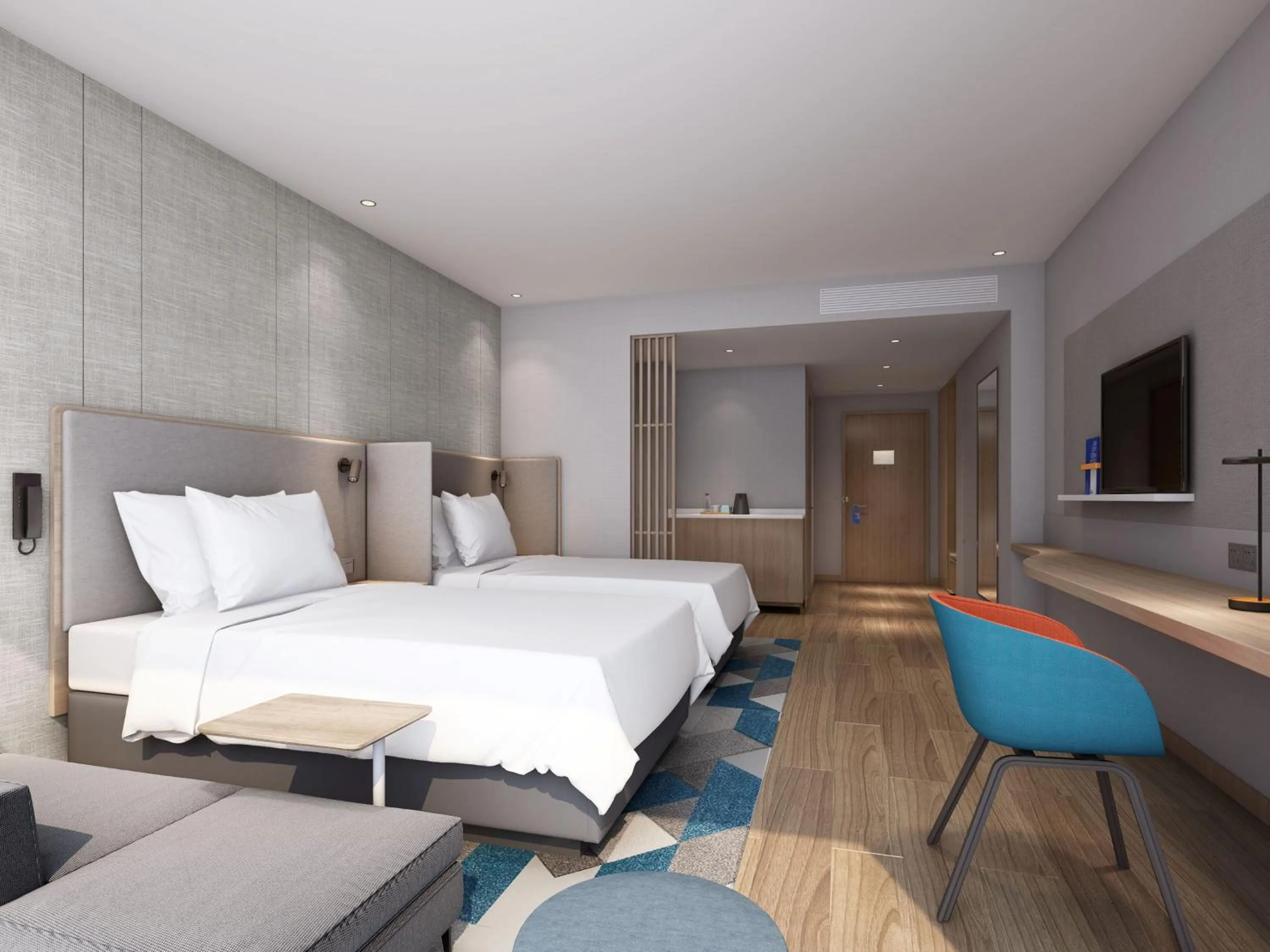 Photo of the whole room, Bed in Holiday Inn Express Shenzhen Haiyuan City by IHG