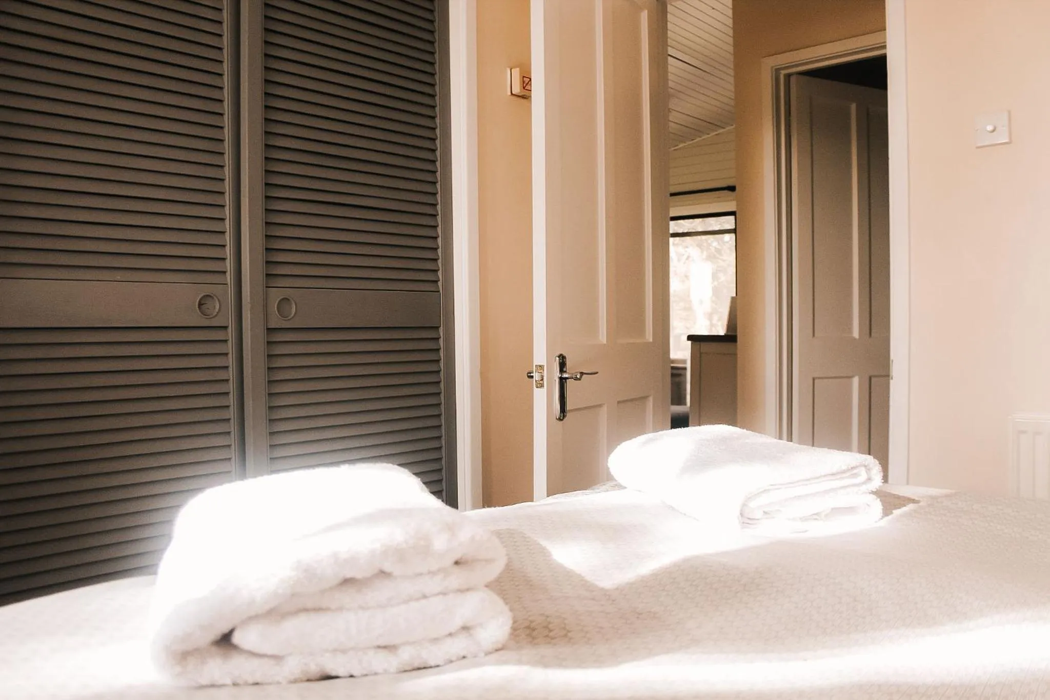 Bedroom, Bed in Keer Side Lodge, Luxury lodge with private hot tub at Pine Lake Resort