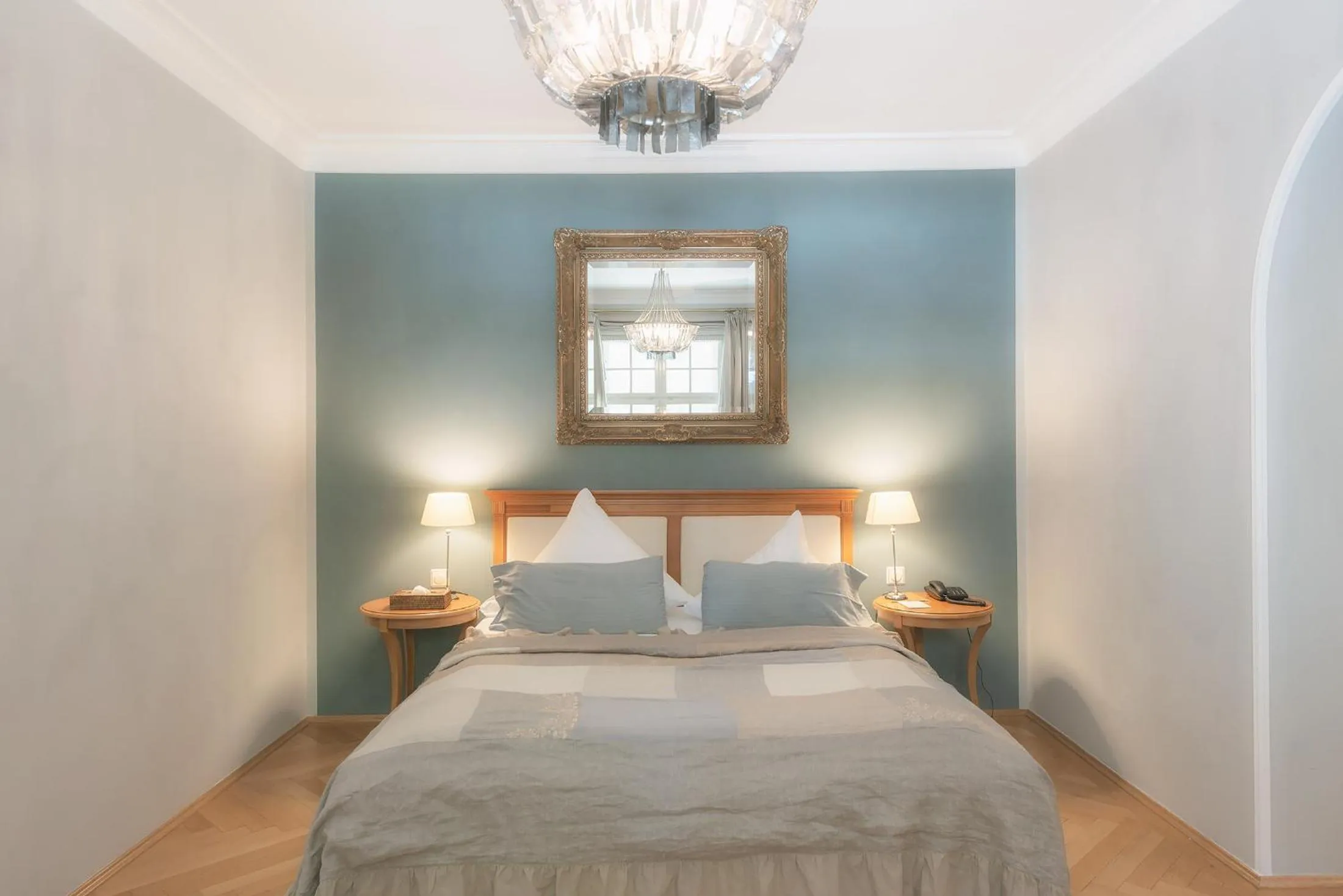 Bed in Biohotel Schlossgut Oberambach